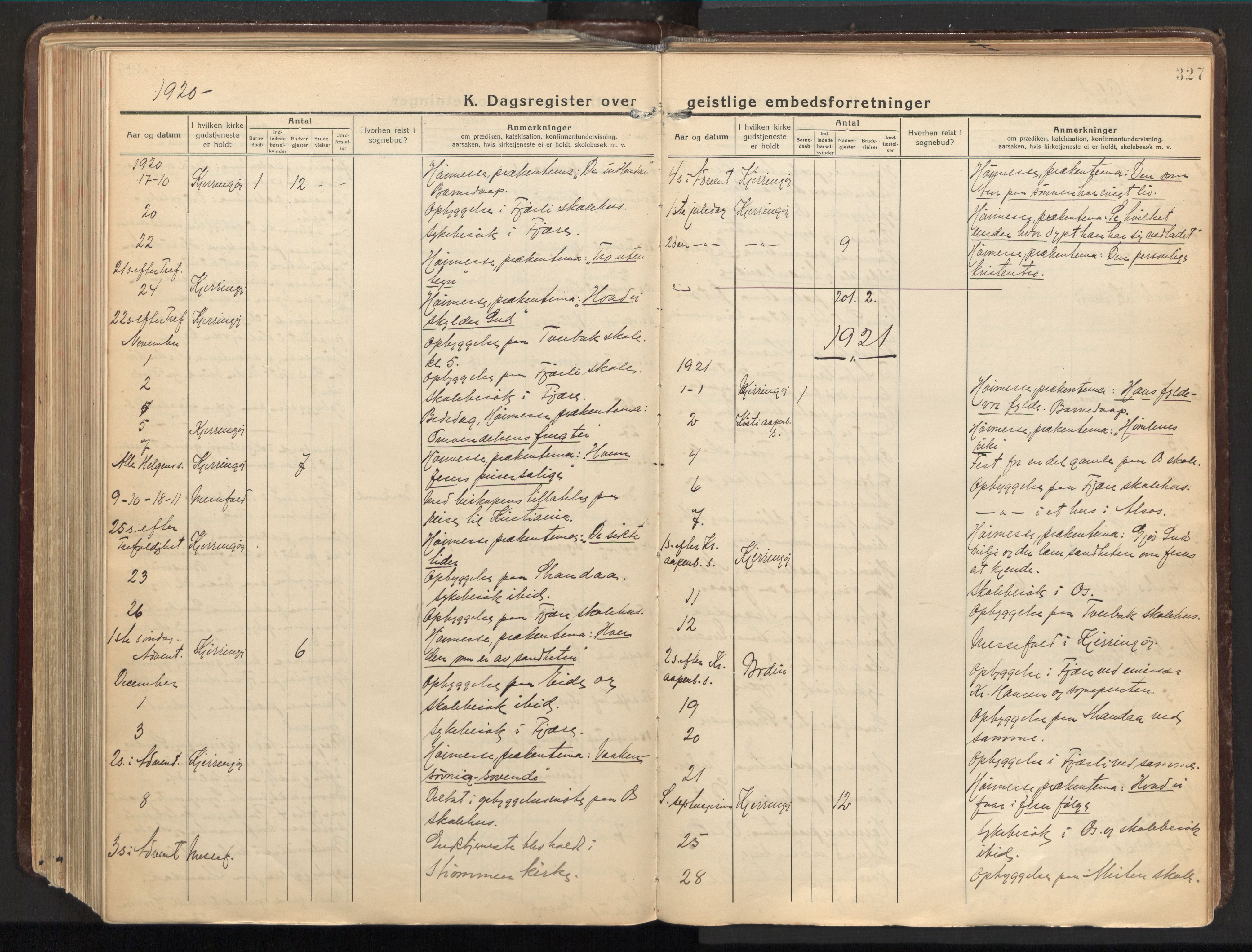 Ministerialprotokoller, klokkerbøker og fødselsregistre - Nordland, AV/SAT-A-1459/803/L0073: Parish register (official) no. 803A03, 1920-1955, p. 327