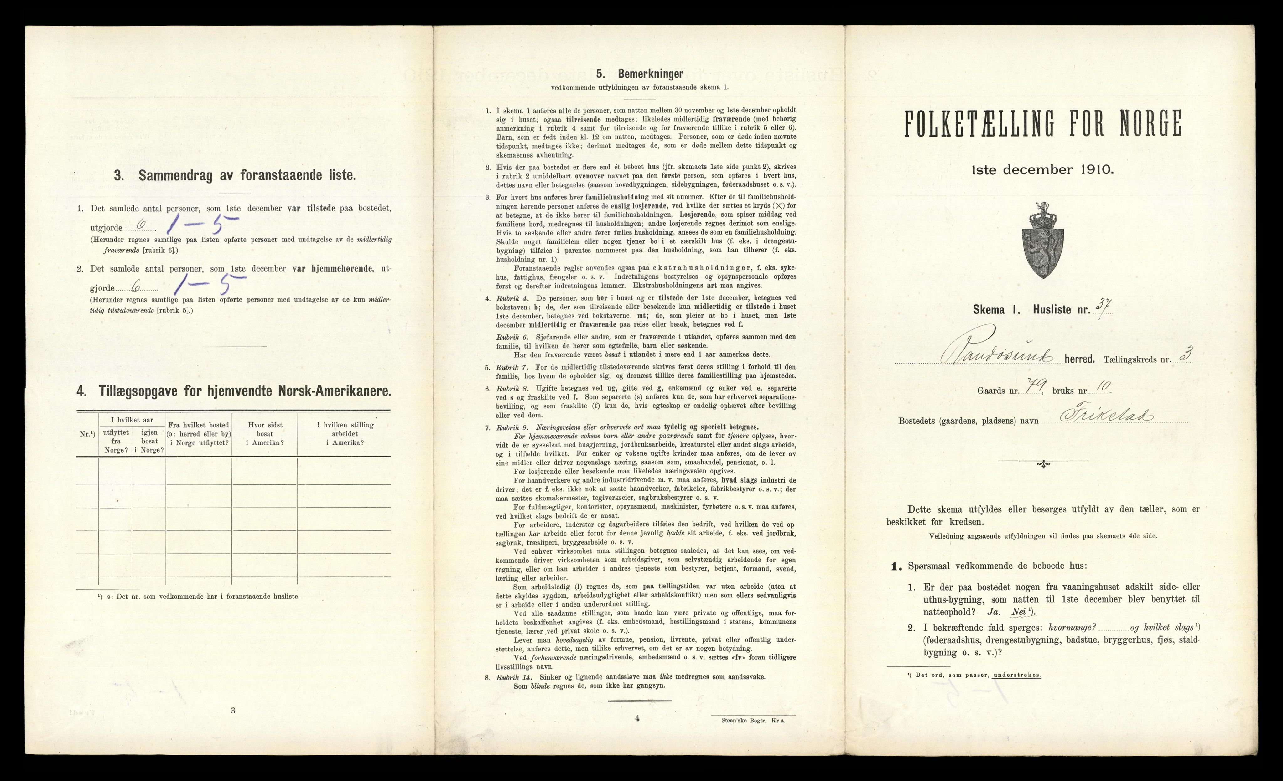 RA, 1910 census for Randesund, 1910, p. 256