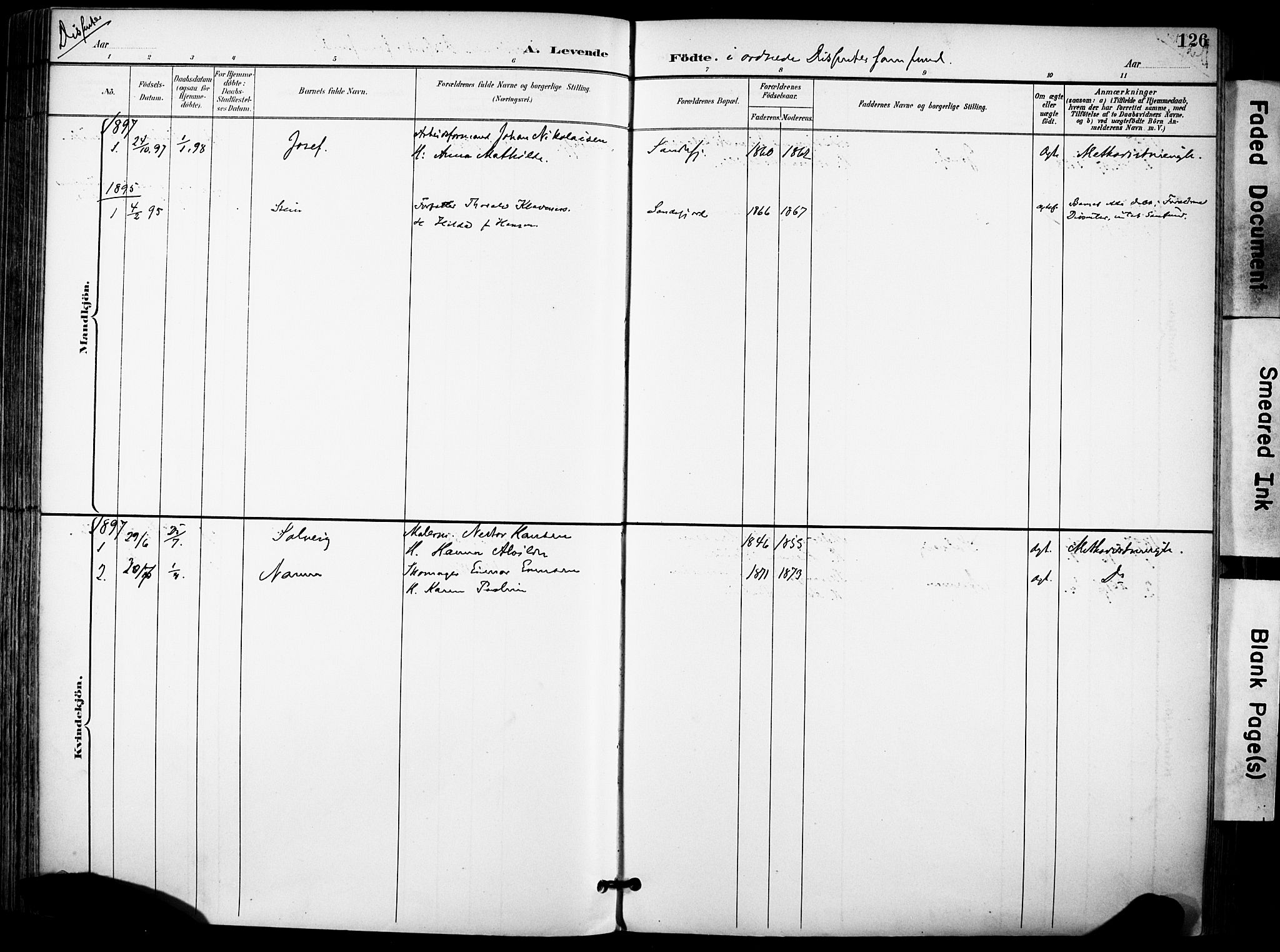 Sandefjord kirkebøker, SAKO/A-315/F/Fa/L0004: Parish register (official) no. 4, 1894-1905, p. 126