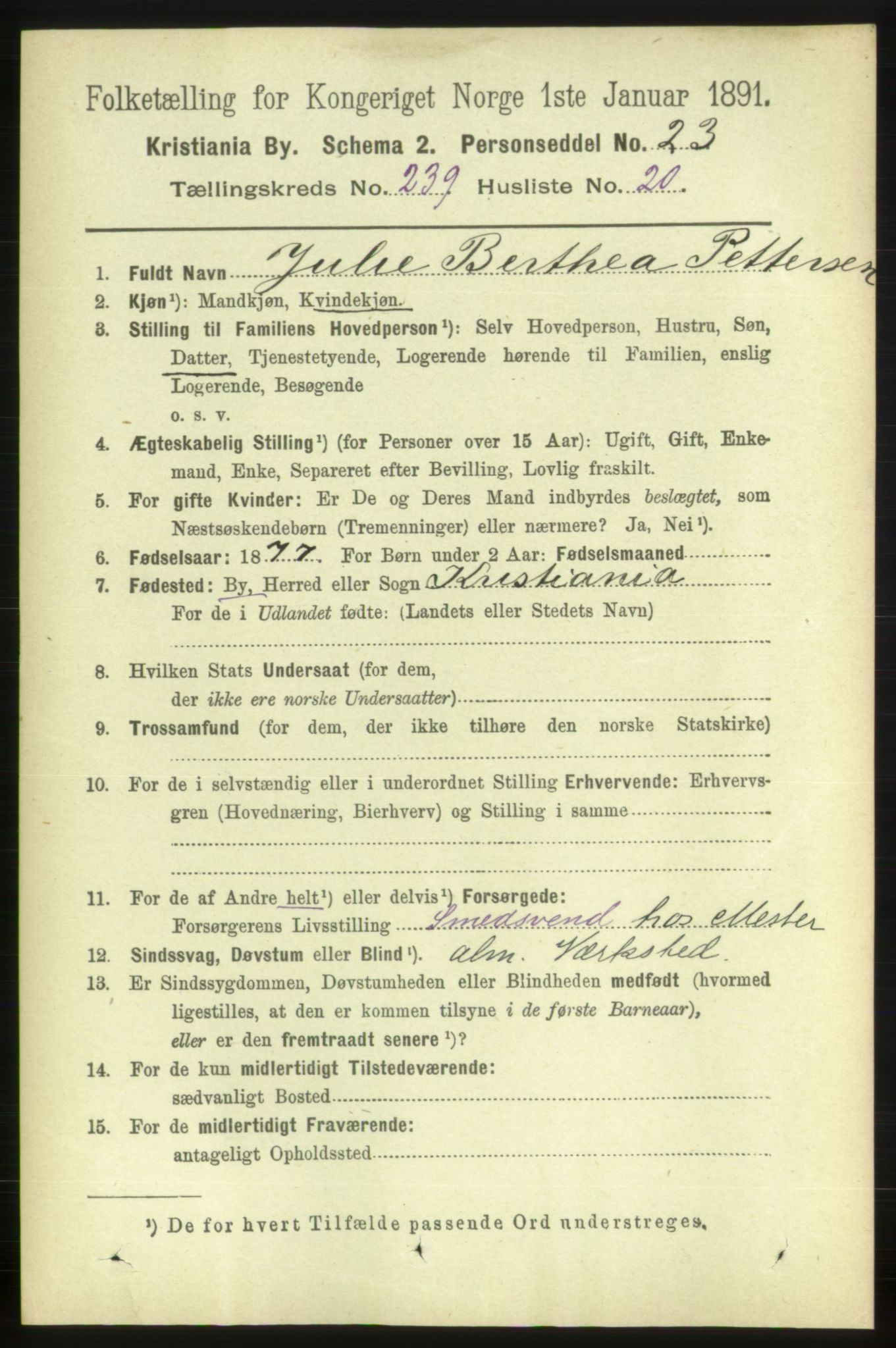 RA, 1891 census for 0301 Kristiania, 1891, p. 145780
