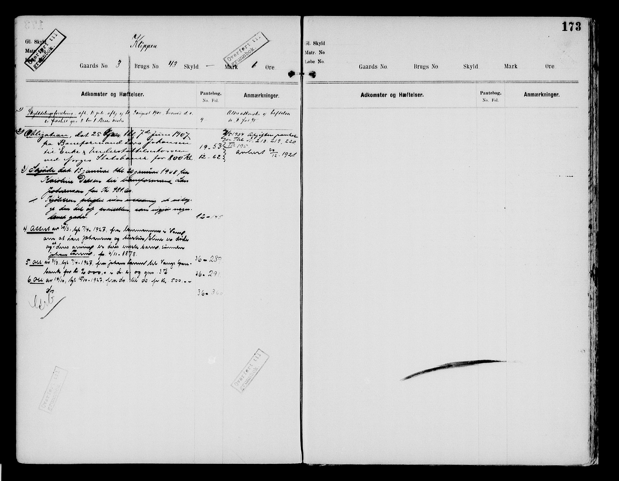 Nord-Hedmark sorenskriveri, SAH/TING-012/H/Ha/Had/Hade/L0002: Mortgage register no. 4.2, 1893-1940, p. 173