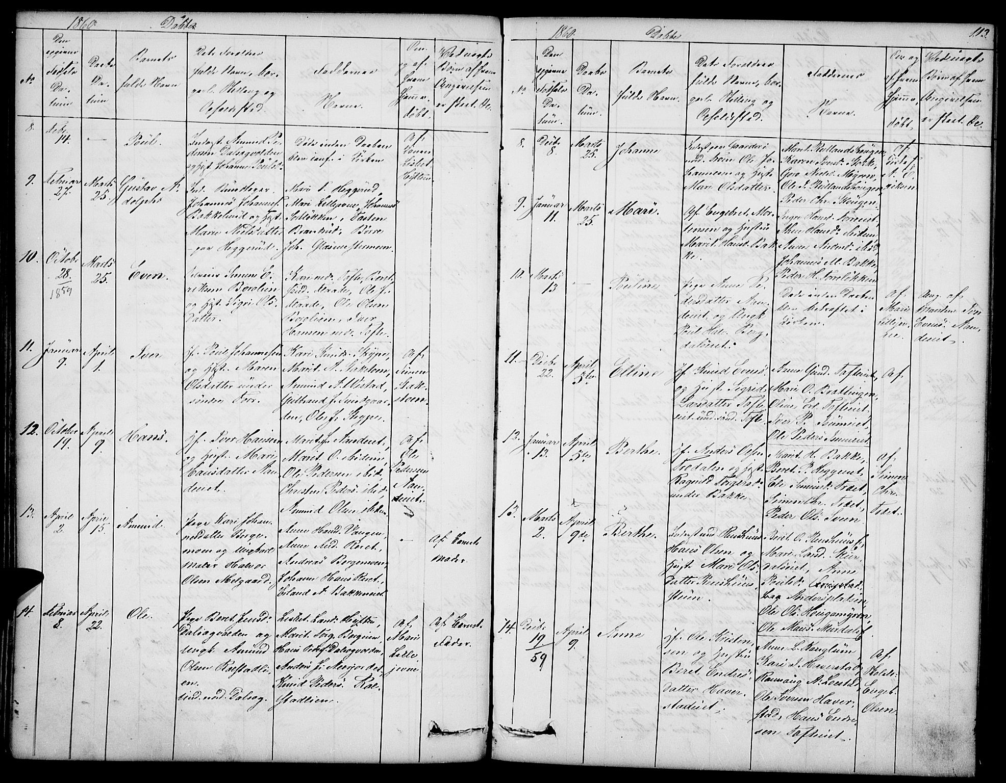 Sør-Fron prestekontor, SAH/PREST-010/H/Ha/Hab/L0001: Parish register (copy) no. 1, 1844-1863, p. 113