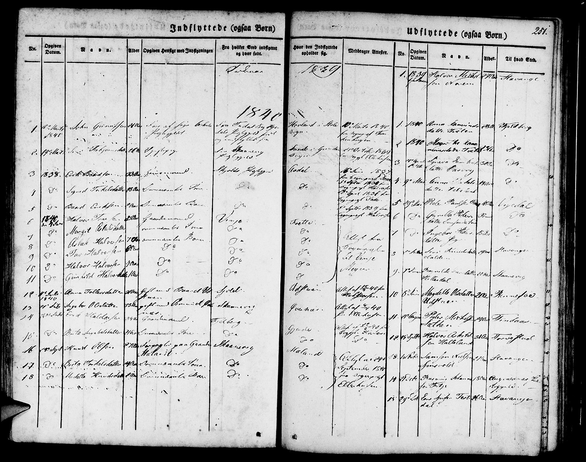 Etne sokneprestembete, AV/SAB-A-75001/H/Haa: Parish register (official) no. A 7, 1831-1847, p. 251