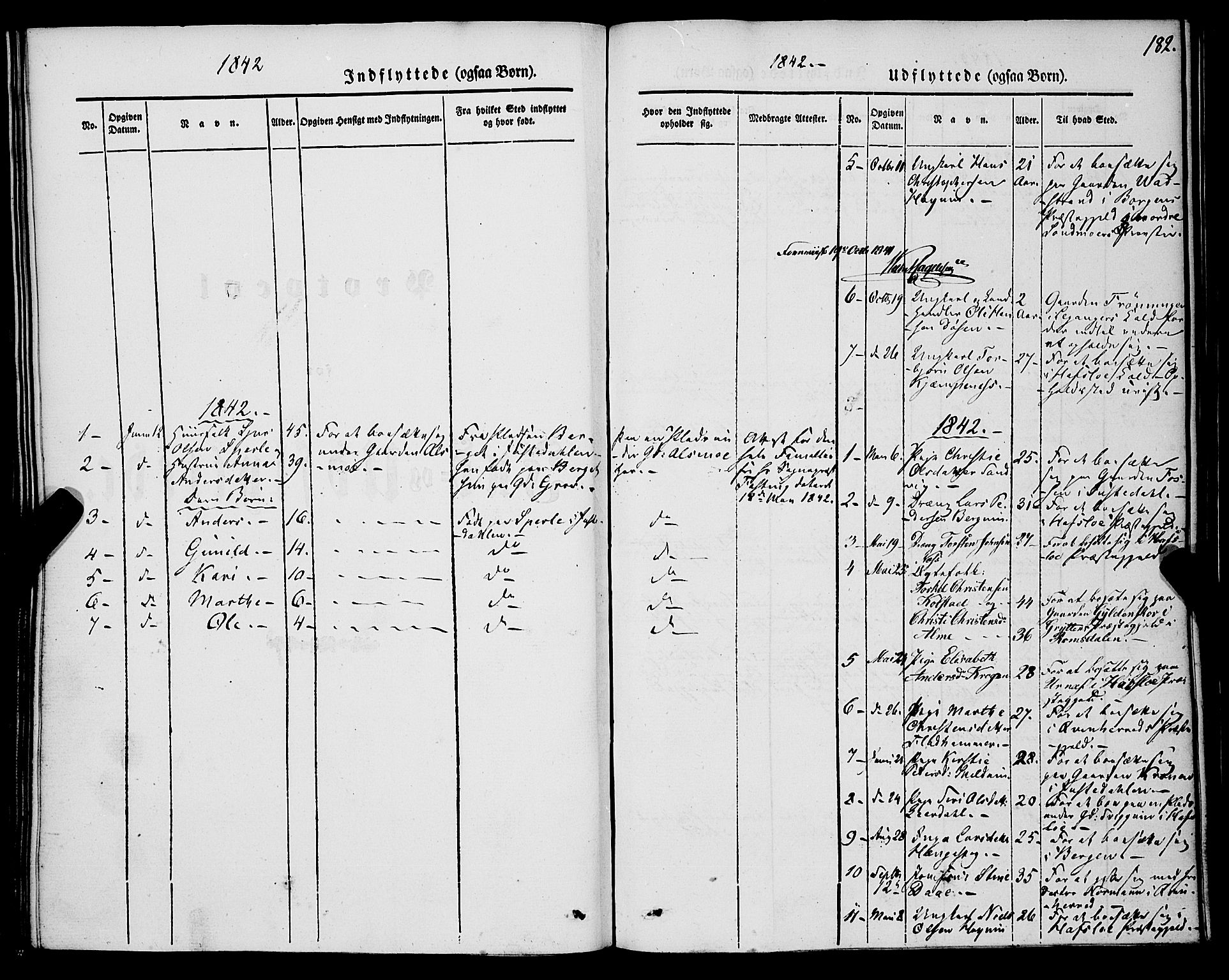 Luster sokneprestembete, AV/SAB-A-81101/H/Haa/Haaa/L0006: Parish register (official) no. A 6, 1840-1848, p. 182