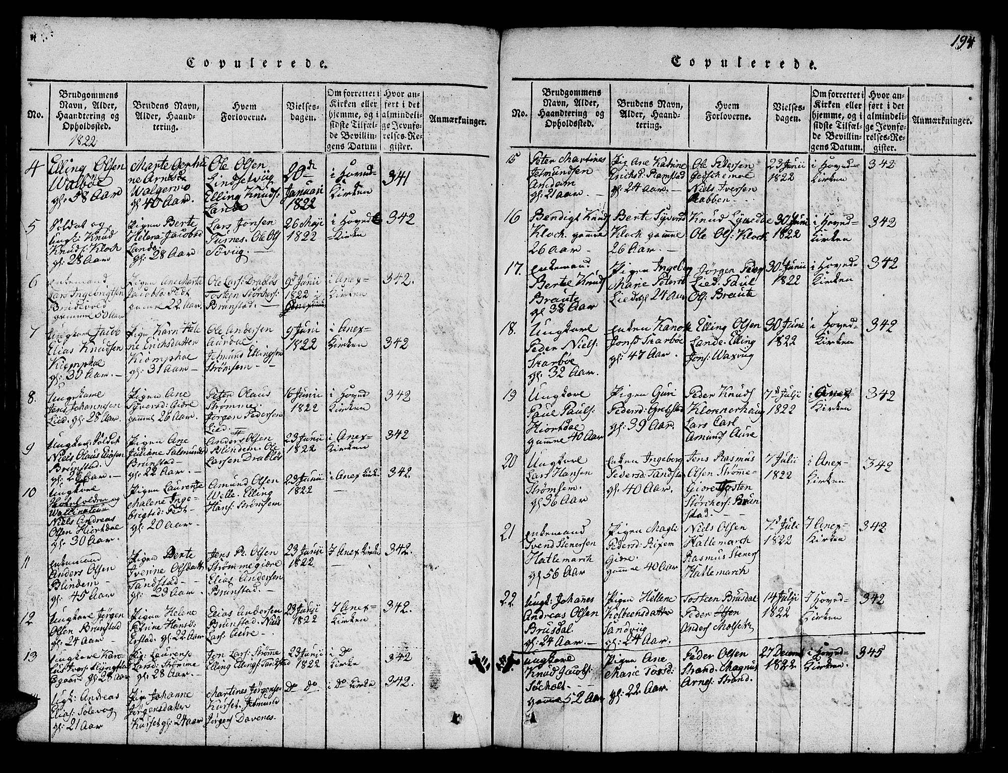 Ministerialprotokoller, klokkerbøker og fødselsregistre - Møre og Romsdal, AV/SAT-A-1454/522/L0322: Parish register (copy) no. 522C01, 1816-1830, p. 194