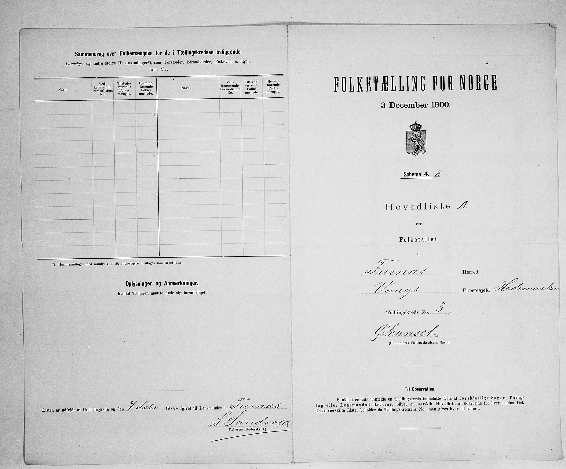 SAH, 1900 census for Furnes, 1900, p. 17