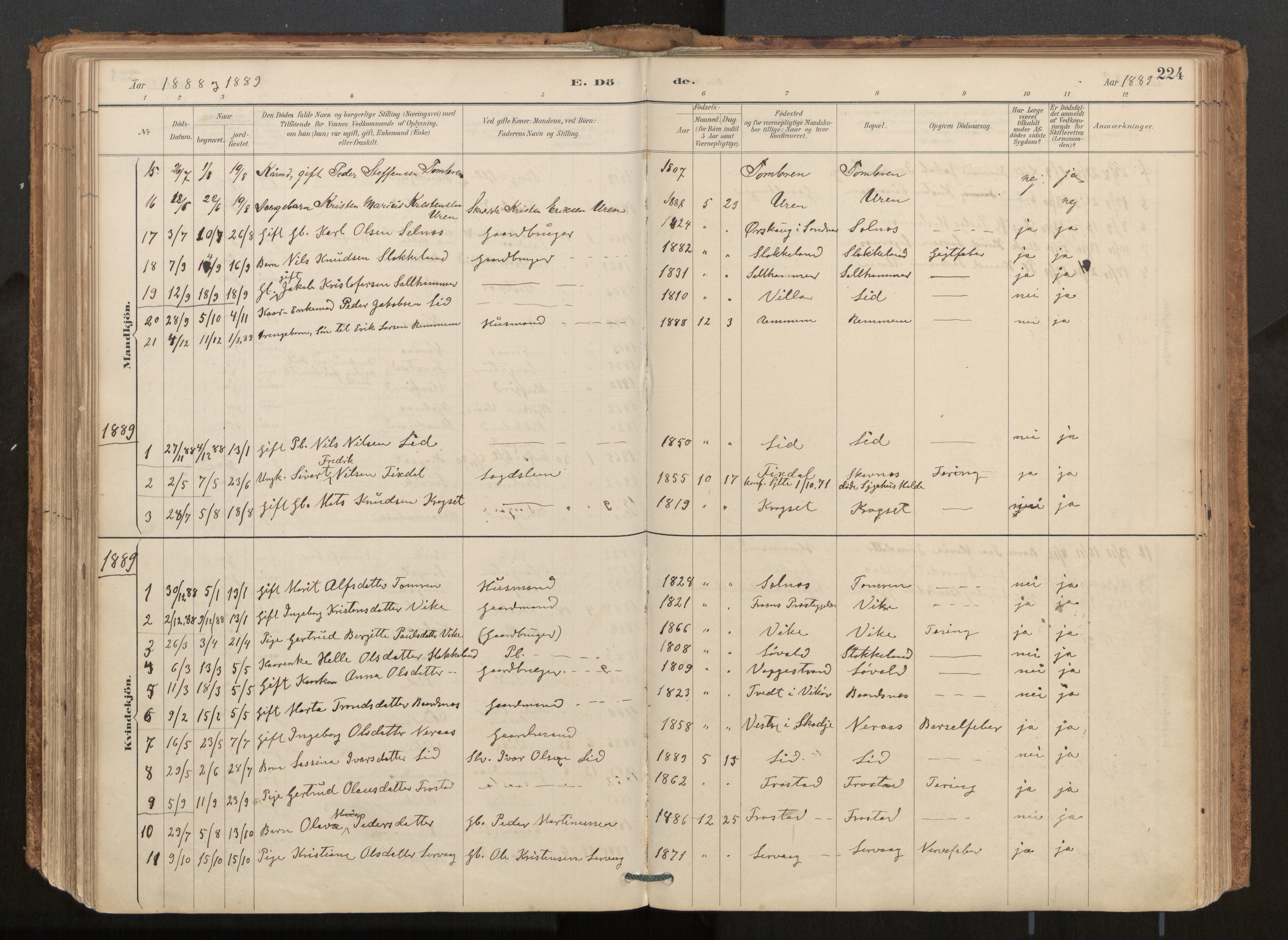 Ministerialprotokoller, klokkerbøker og fødselsregistre - Møre og Romsdal, AV/SAT-A-1454/539/L0531: Parish register (official) no. 539A04, 1887-1913, p. 224