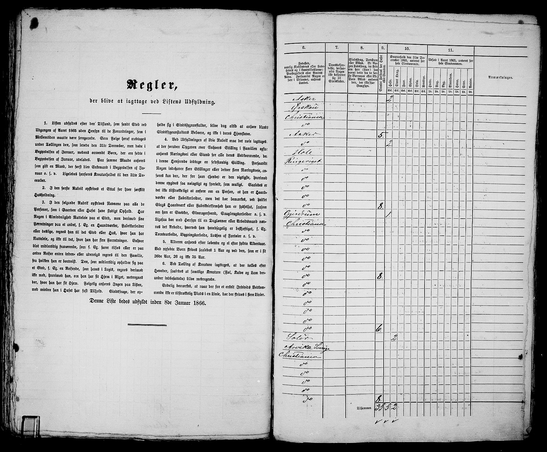 RA, 1865 census for Kristiania, 1865, p. 3036