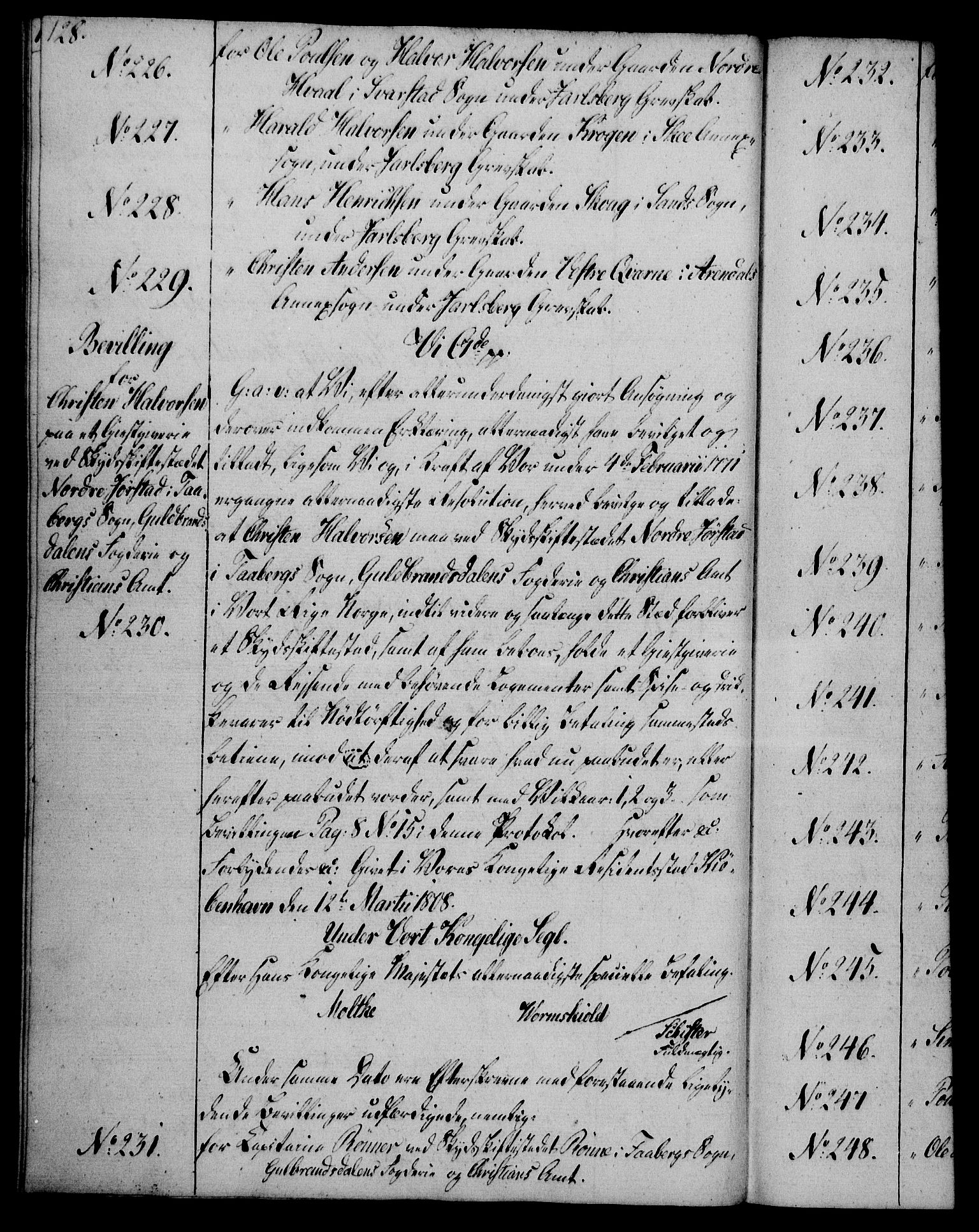 Rentekammeret, Kammerkanselliet, RA/EA-3111/G/Gg/Gga/L0019: Norsk ekspedisjonsprotokoll med register (merket RK 53.19), 1807-1810, p. 128