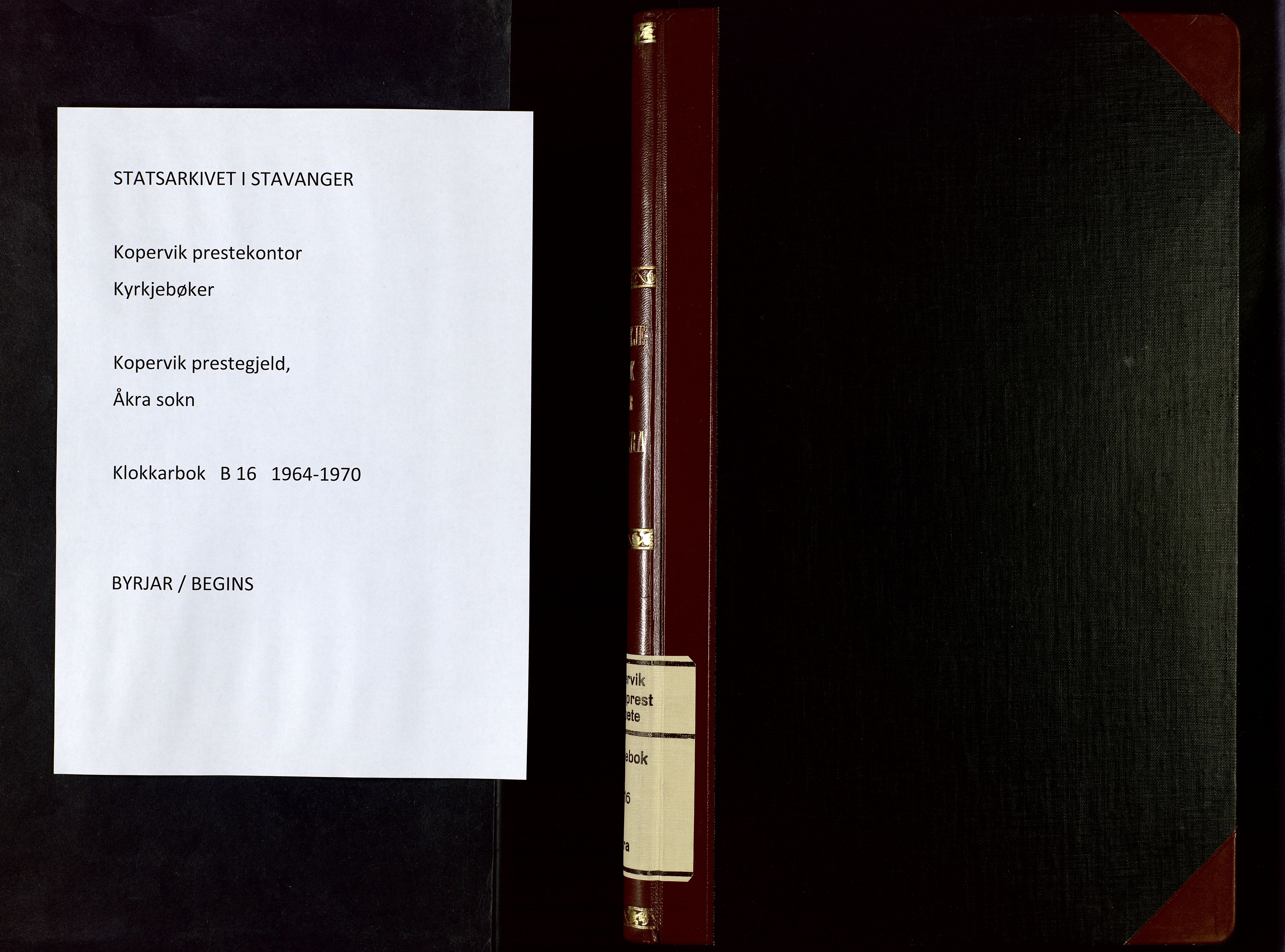 Kopervik sokneprestkontor, SAST/A-101850/H/Ha/Hab/L0016: Parish register (copy) no. B 16, 1964-1970