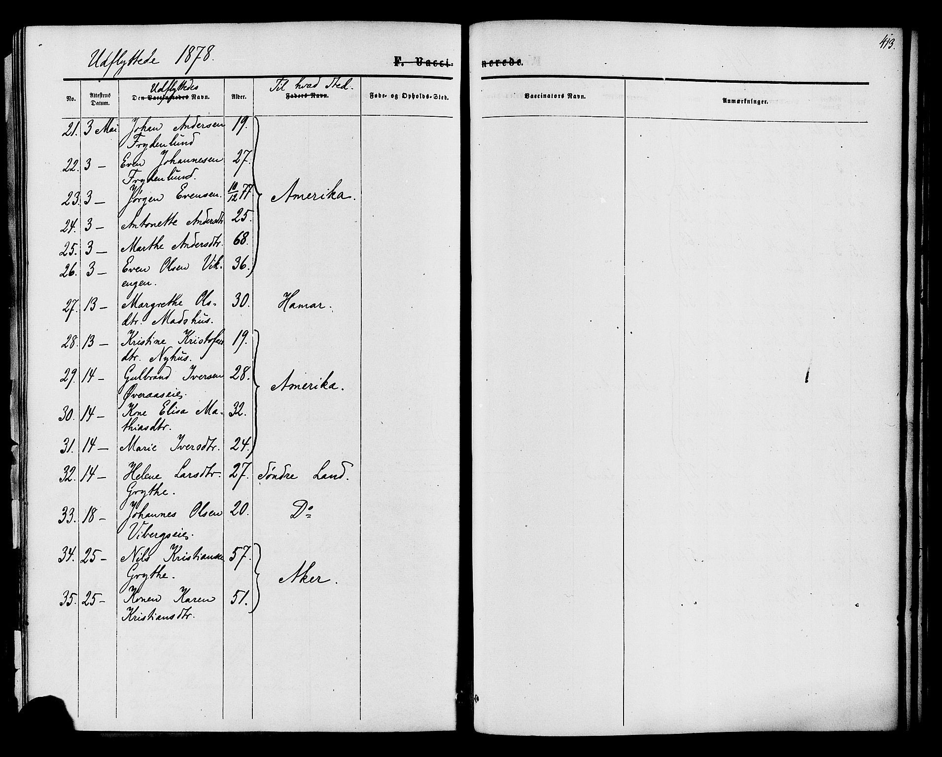 Vardal prestekontor, AV/SAH-PREST-100/H/Ha/Haa/L0007: Parish register (official) no. 7, 1867-1878, p. 413
