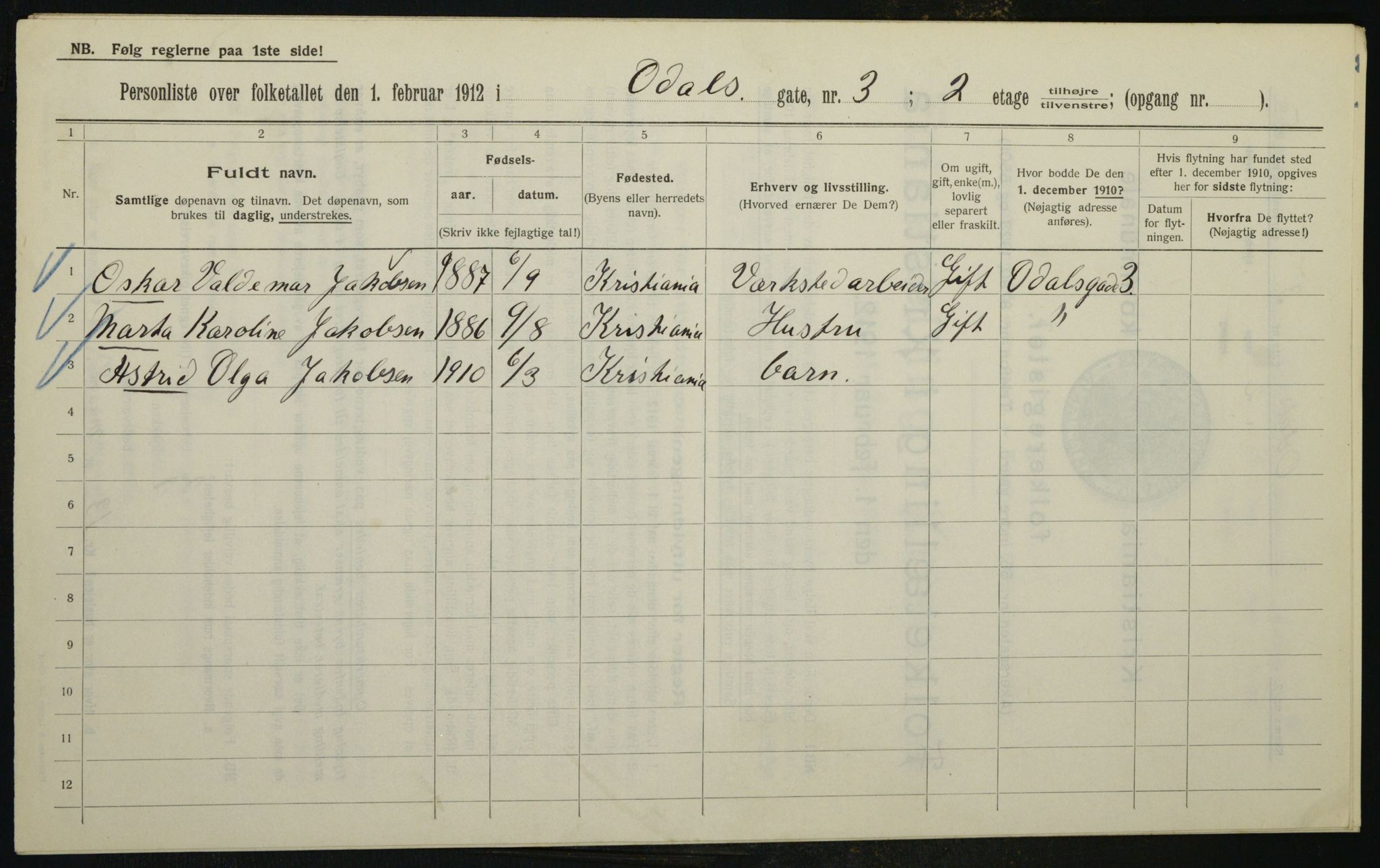 OBA, Municipal Census 1912 for Kristiania, 1912, p. 75089