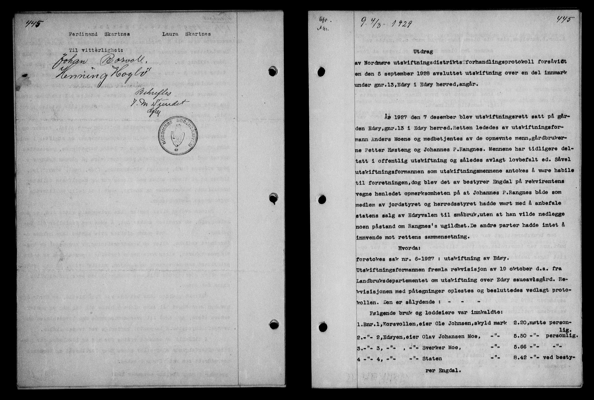 Nordmøre sorenskriveri, AV/SAT-A-4132/1/2/2Ca/L0065: Mortgage book no. 55, 1928-1929, Deed date: 04.03.1929