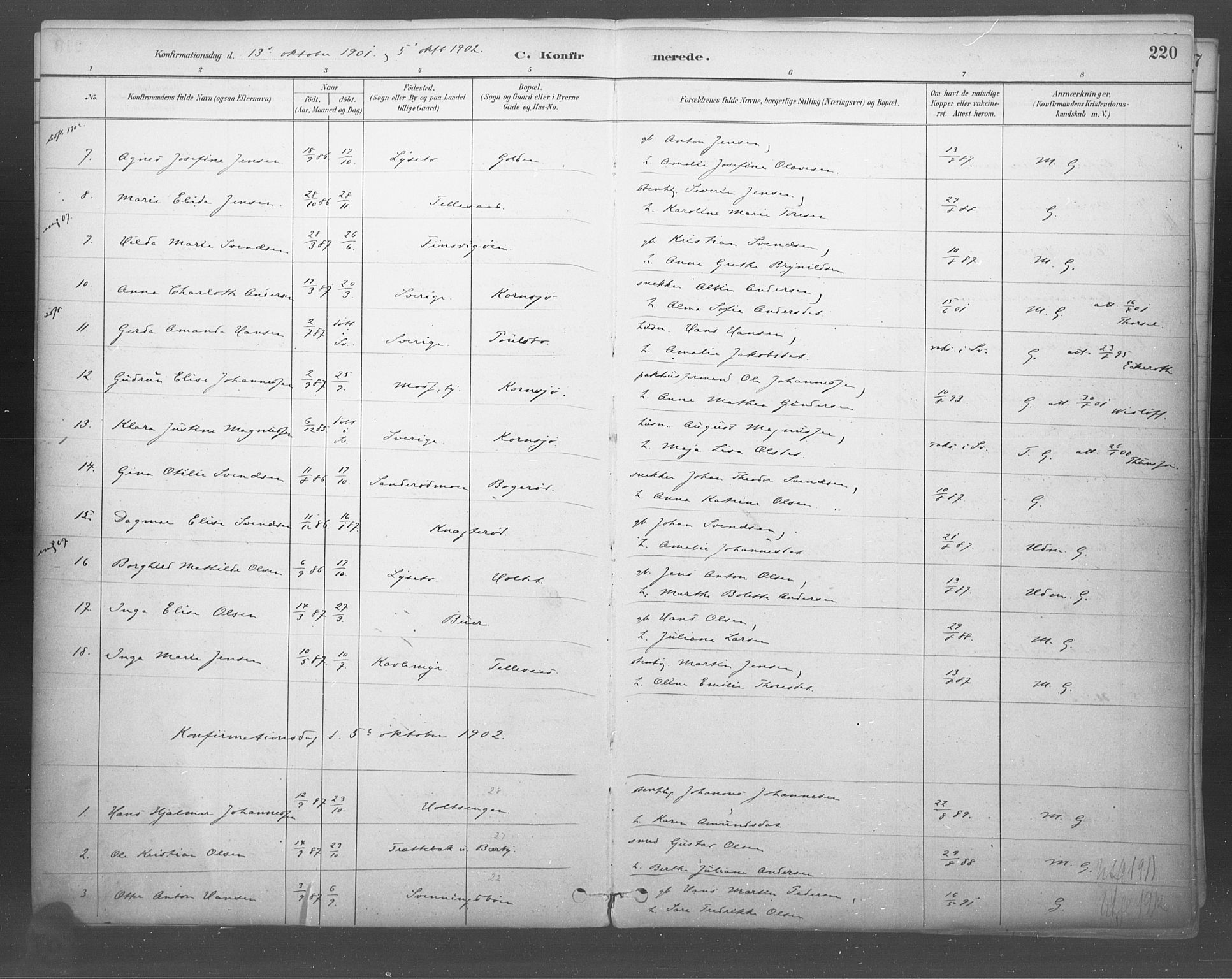 Idd prestekontor Kirkebøker, AV/SAO-A-10911/F/Fb/L0002: Parish register (official) no. II 2, 1882-1923, p. 220