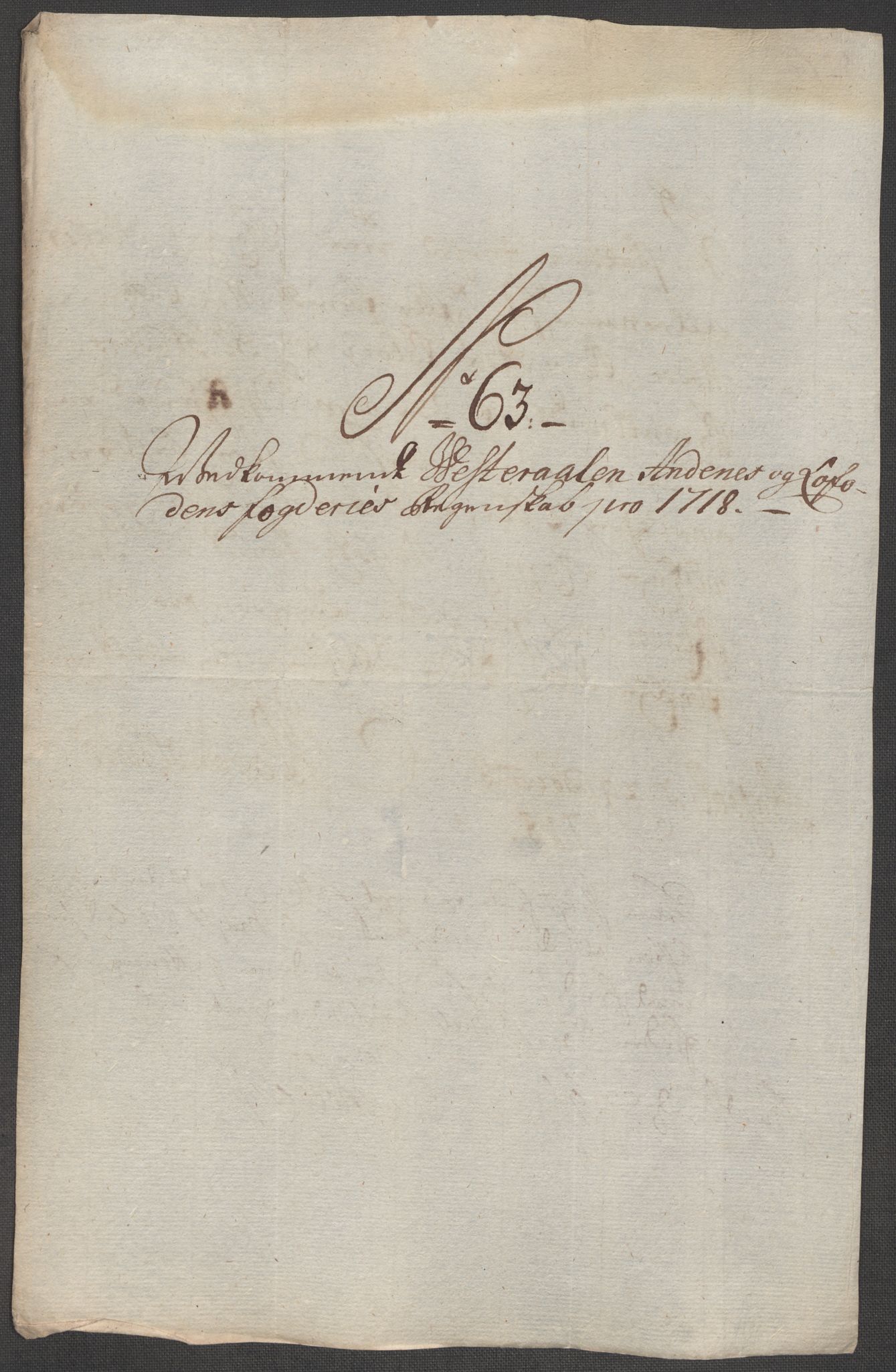 Rentekammeret inntil 1814, Reviderte regnskaper, Fogderegnskap, AV/RA-EA-4092/R67/L4684: Fogderegnskap Vesterålen, Andenes og Lofoten, 1718, p. 346