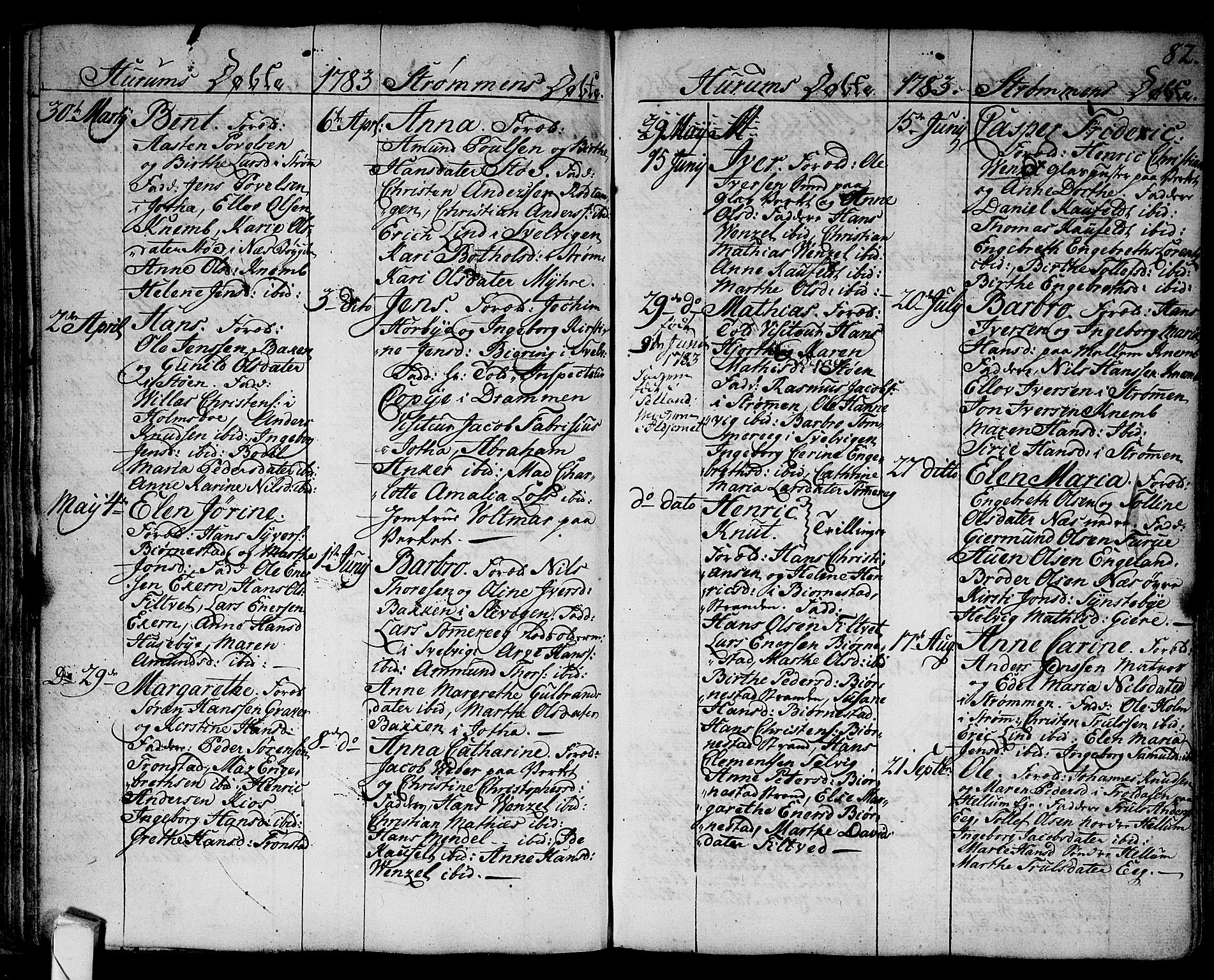 Hurum kirkebøker, SAKO/A-229/F/Fa/L0007: Parish register (official) no. 7, 1771-1810, p. 82
