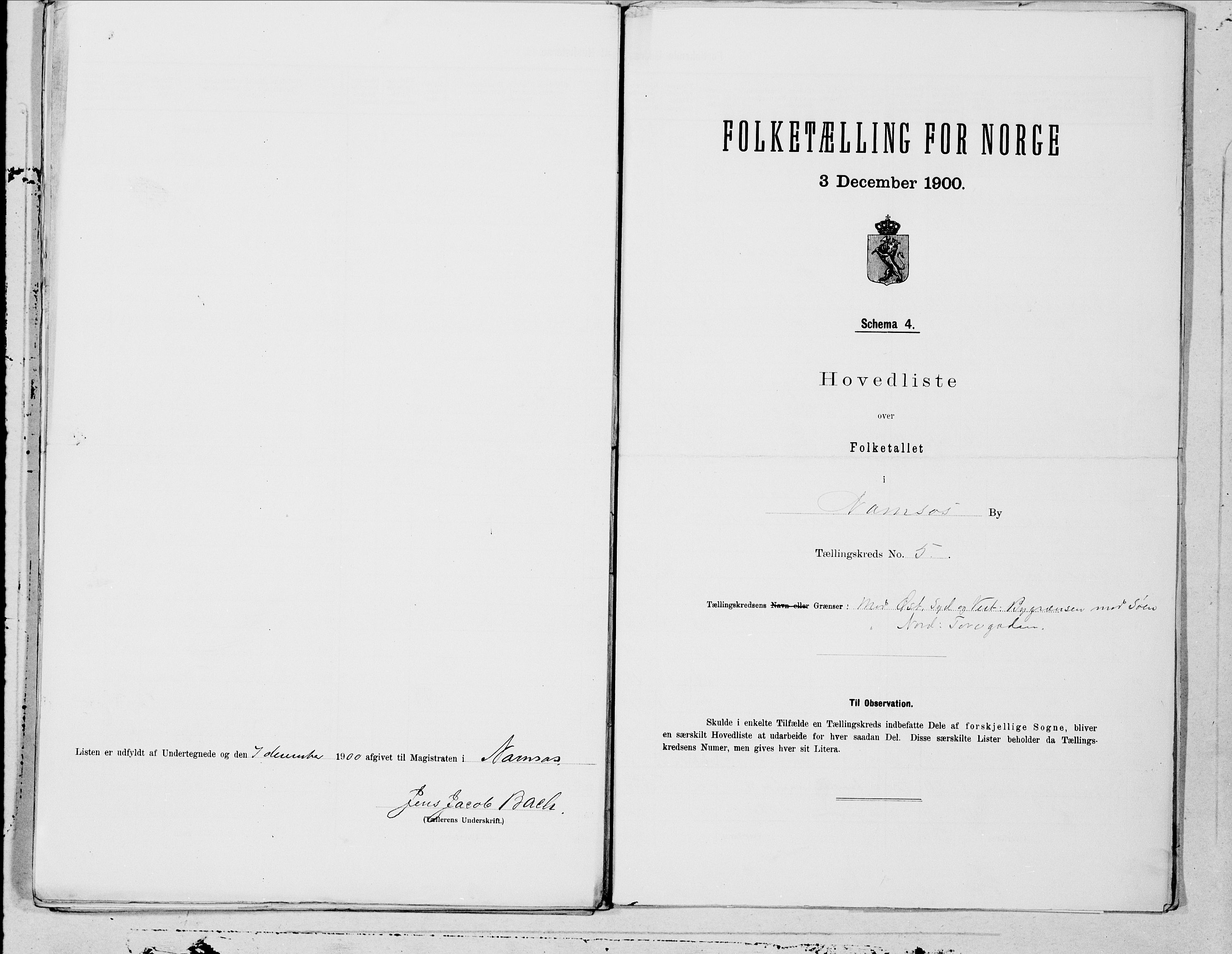 SAT, 1900 census for Namsos, 1900, p. 10