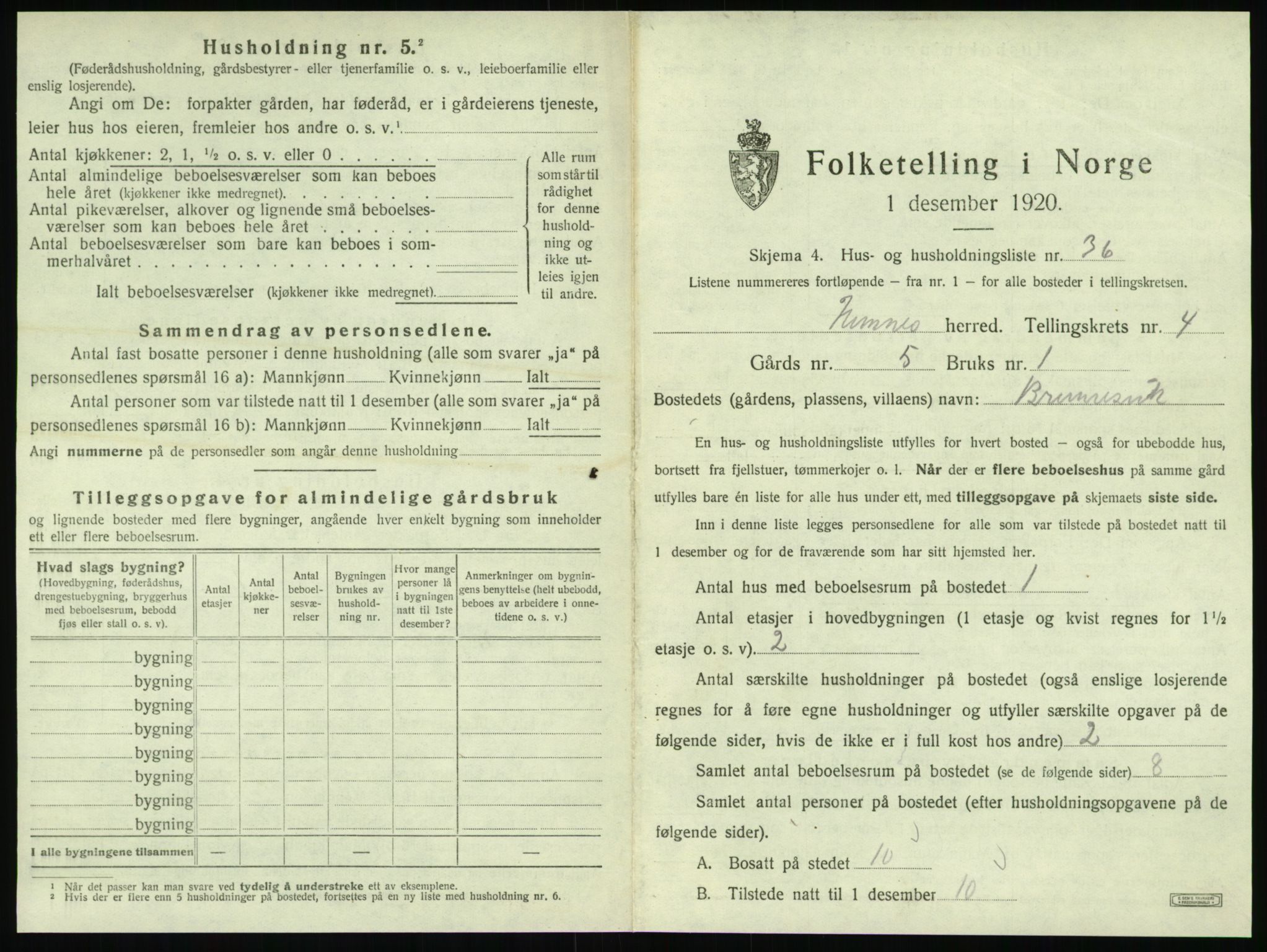 SAT, 1920 census for Hemnes, 1920, p. 870
