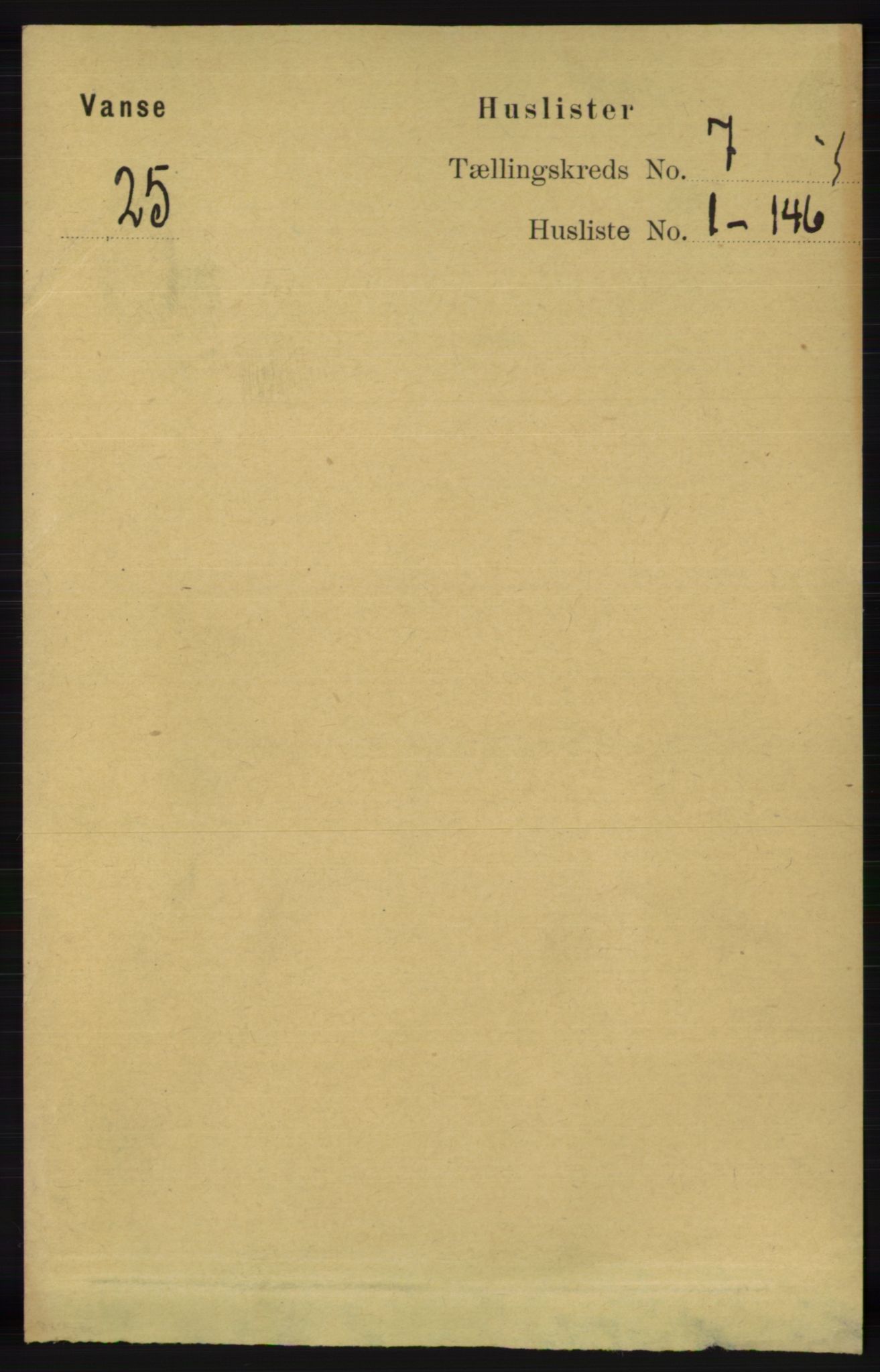 RA, 1891 census for 1041 Vanse, 1891, p. 3936