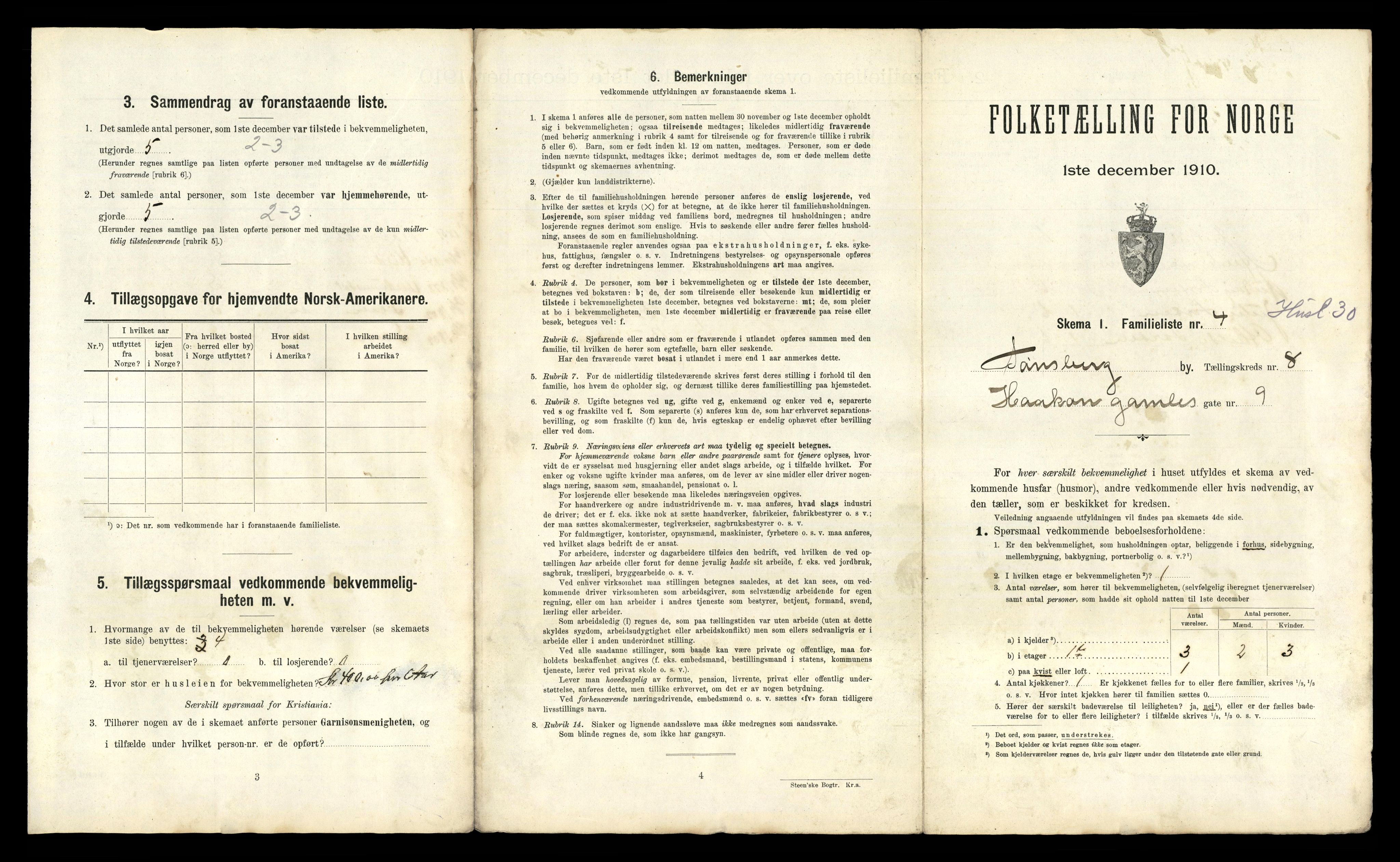 RA, 1910 census for Tønsberg, 1910, p. 3445