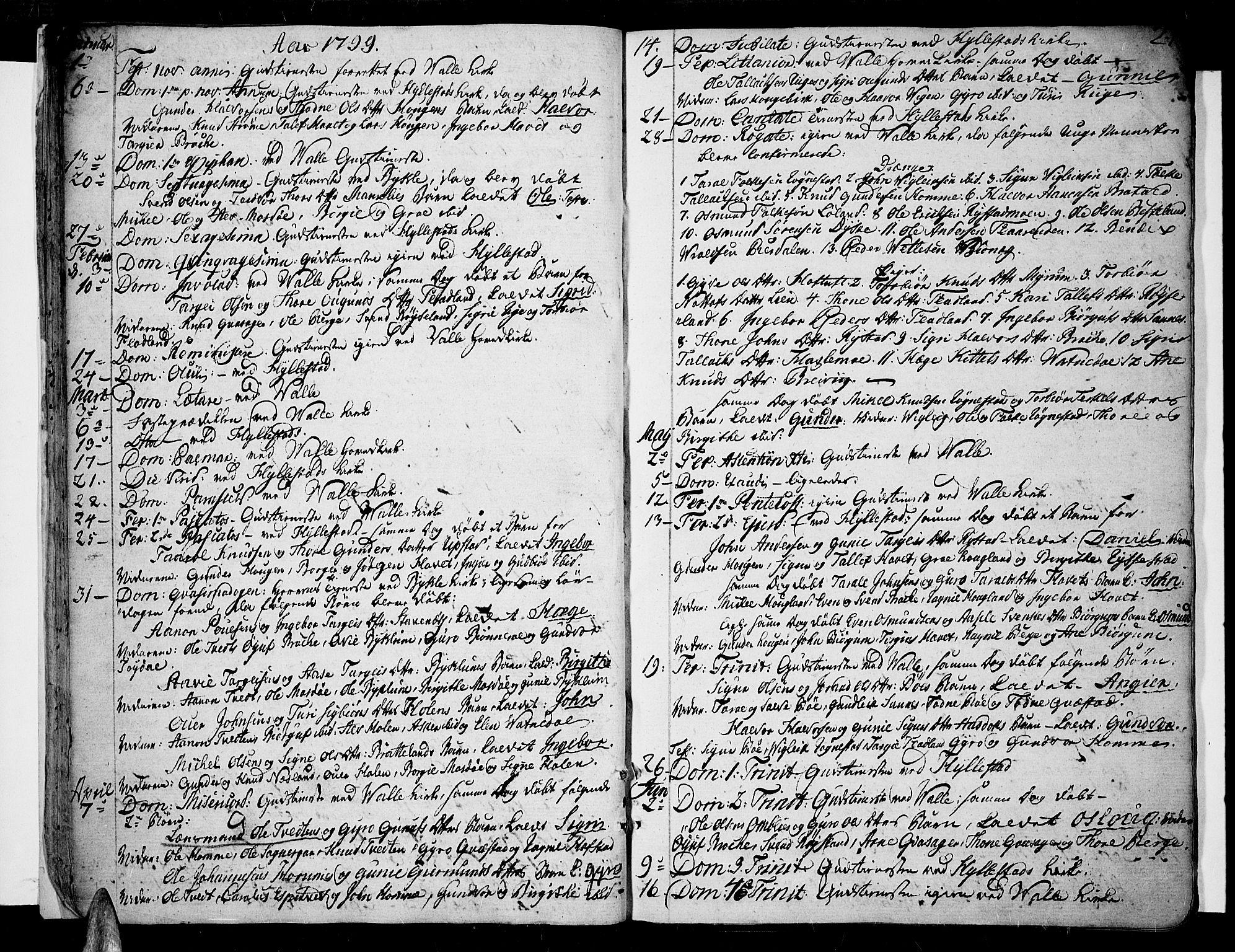 Valle sokneprestkontor, AV/SAK-1111-0044/F/Fa/Fac/L0004: Parish register (official) no. A 4, 1790-1816, p. 21