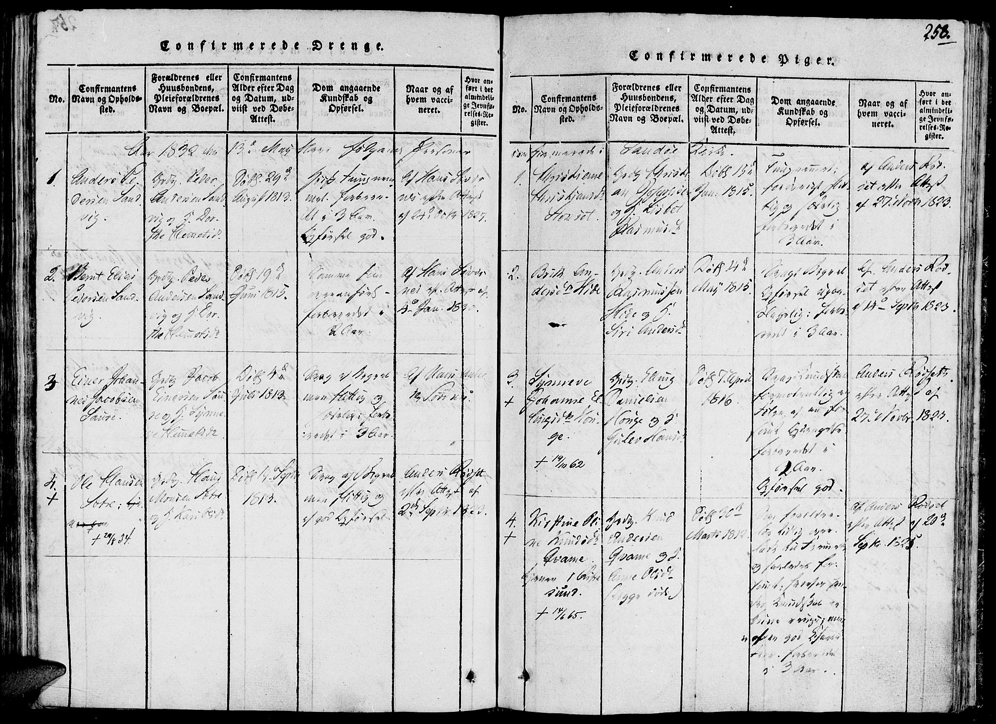 Ministerialprotokoller, klokkerbøker og fødselsregistre - Møre og Romsdal, AV/SAT-A-1454/503/L0033: Parish register (official) no. 503A01, 1816-1841, p. 258