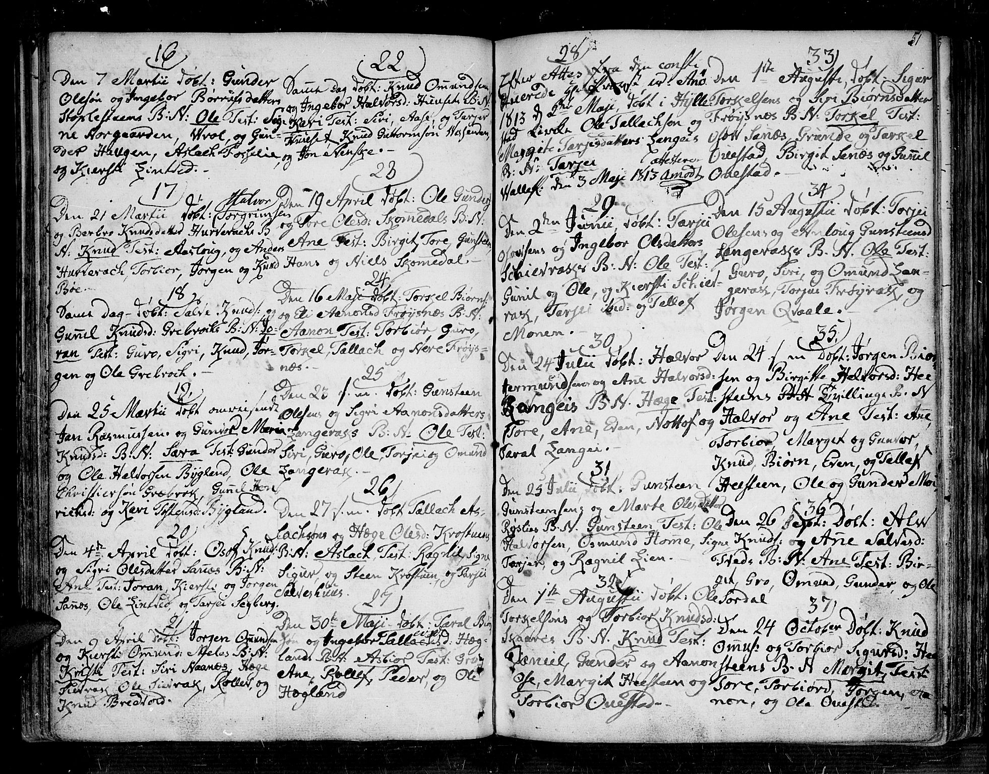 Bygland sokneprestkontor, AV/SAK-1111-0006/F/Fa/Fab/L0002: Parish register (official) no. A 2, 1766-1816, p. 51