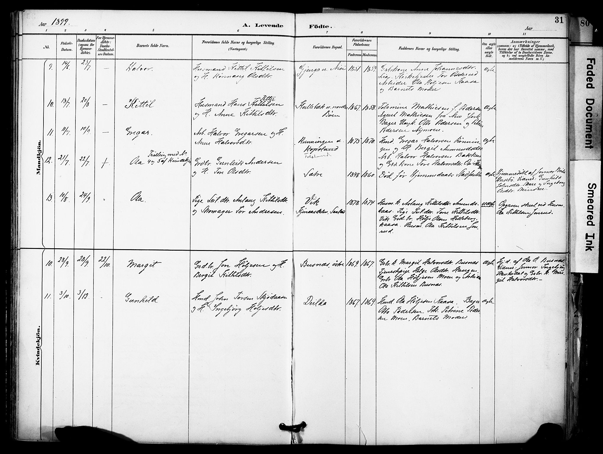 Gransherad kirkebøker, AV/SAKO-A-267/F/Fa/L0005: Parish register (official) no. I 5, 1887-1916, p. 31