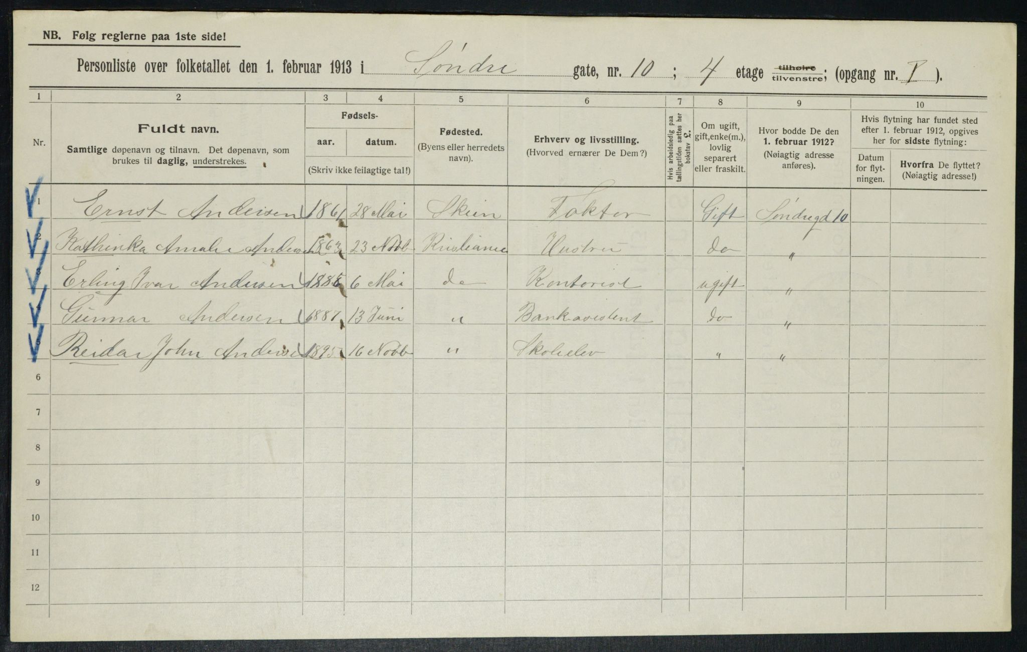 OBA, Municipal Census 1913 for Kristiania, 1913, p. 106471