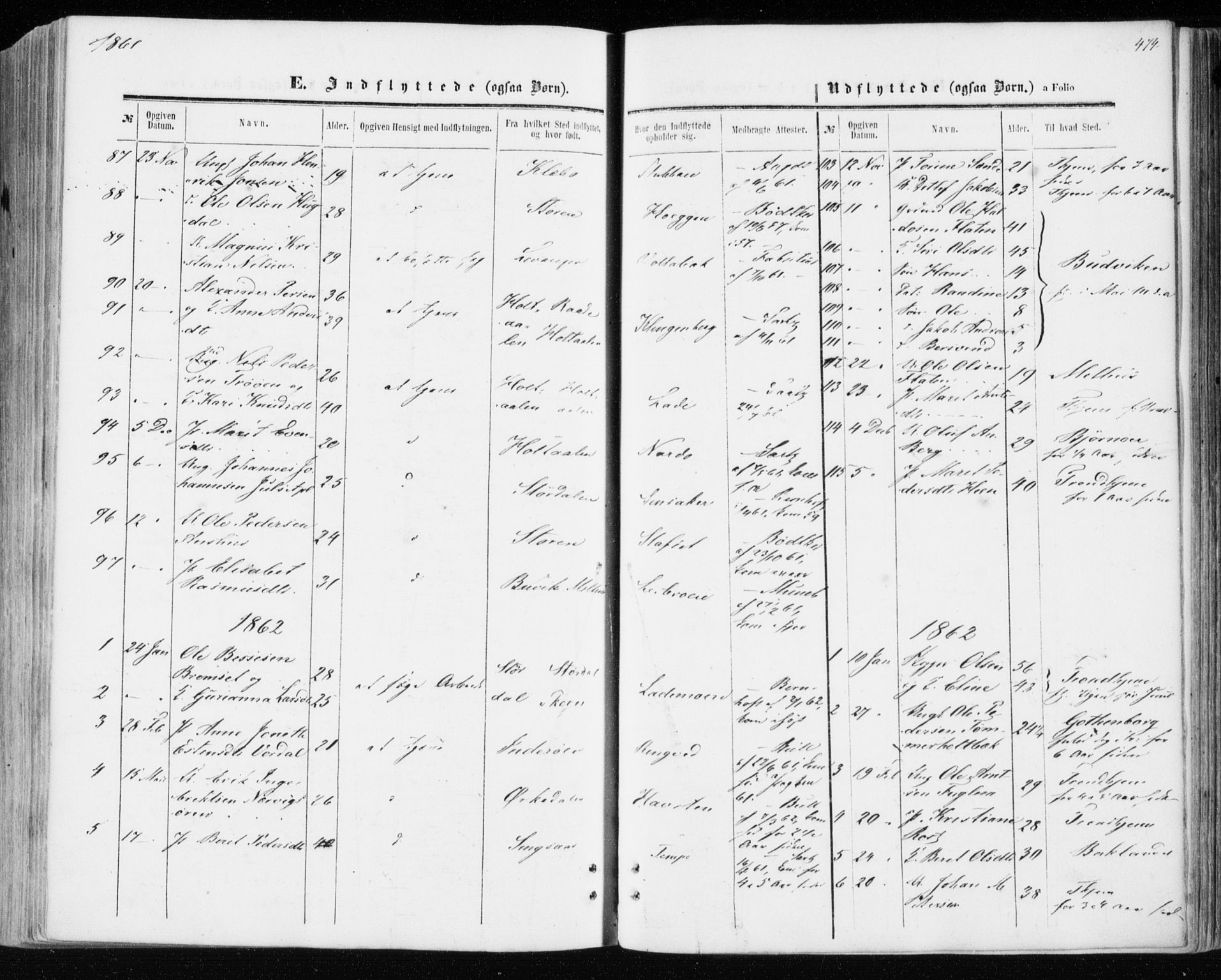 Ministerialprotokoller, klokkerbøker og fødselsregistre - Sør-Trøndelag, AV/SAT-A-1456/606/L0292: Parish register (official) no. 606A07, 1856-1865, p. 474