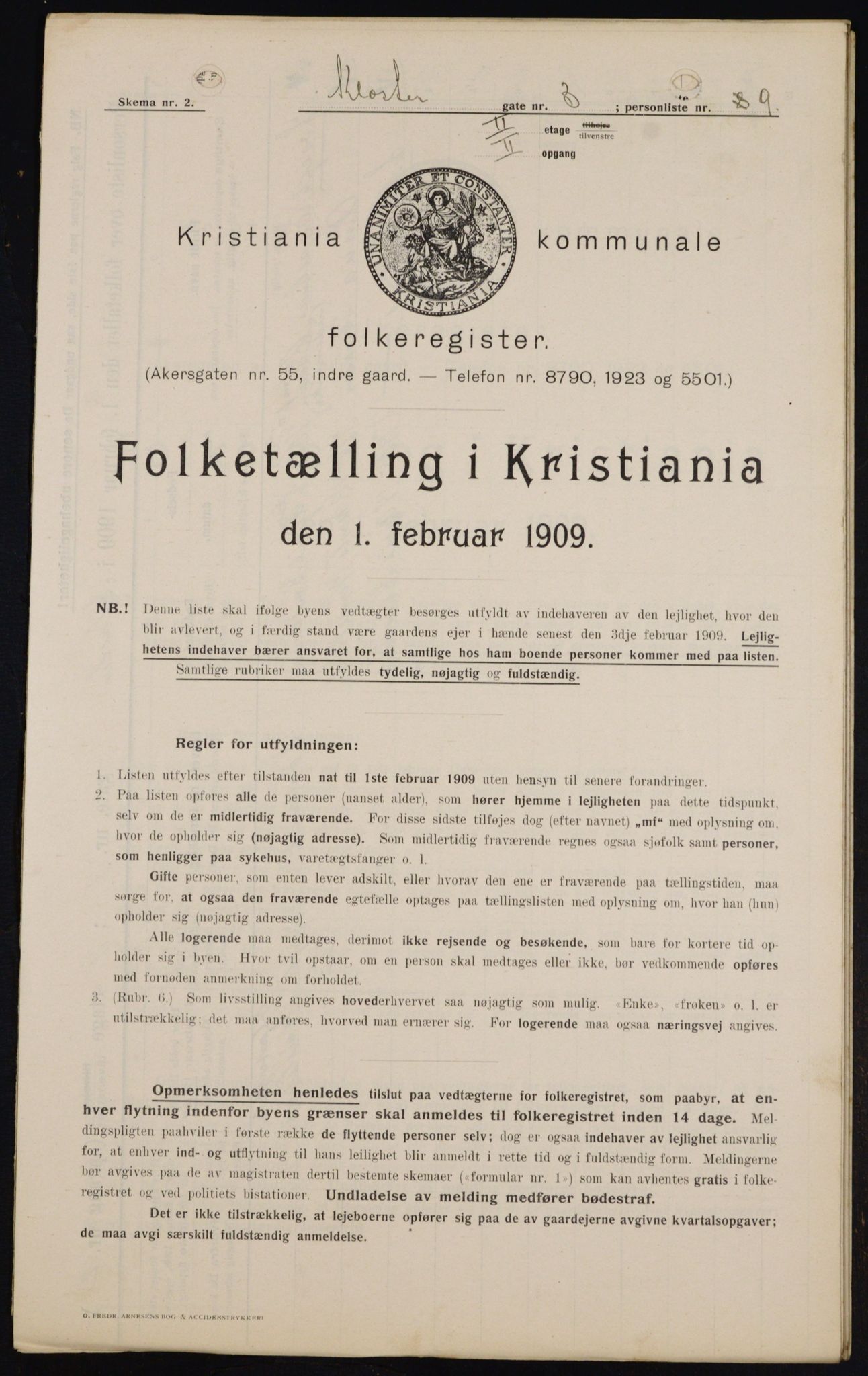 OBA, Municipal Census 1909 for Kristiania, 1909, p. 47780