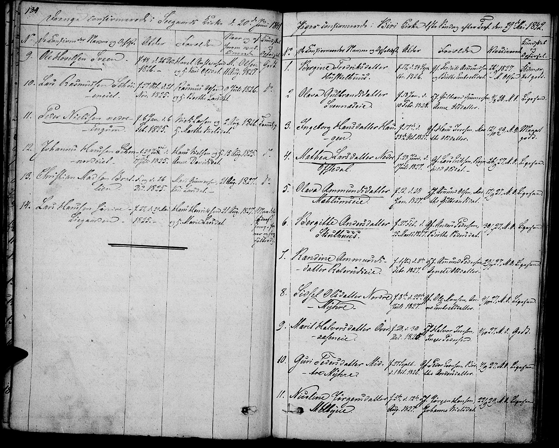 Biri prestekontor, SAH/PREST-096/H/Ha/Haa/L0004: Parish register (official) no. 4, 1829-1842, p. 134