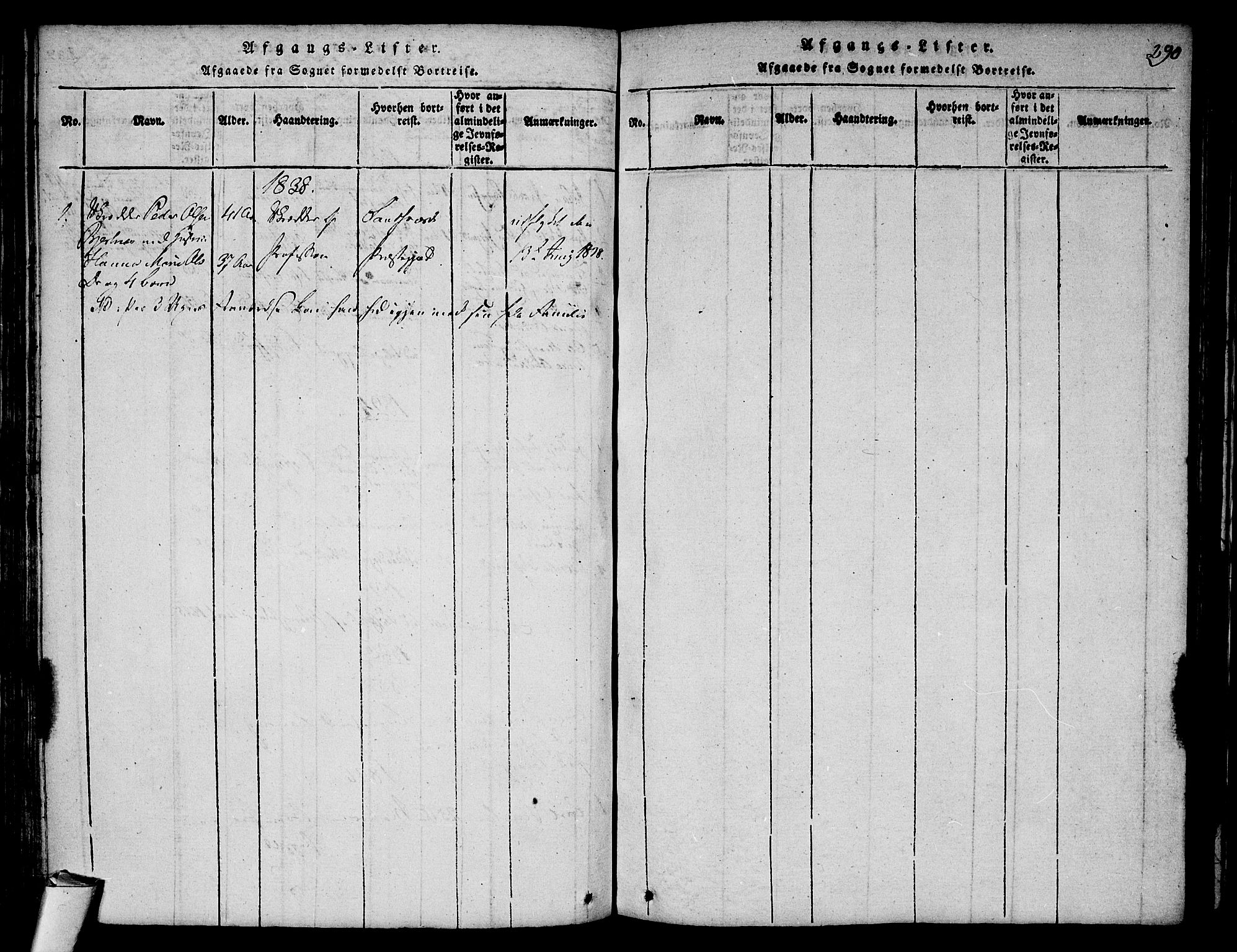 Stavern kirkebøker, SAKO/A-318/F/Fa/L0006: Parish register (official) no. 6, 1816-1839, p. 290