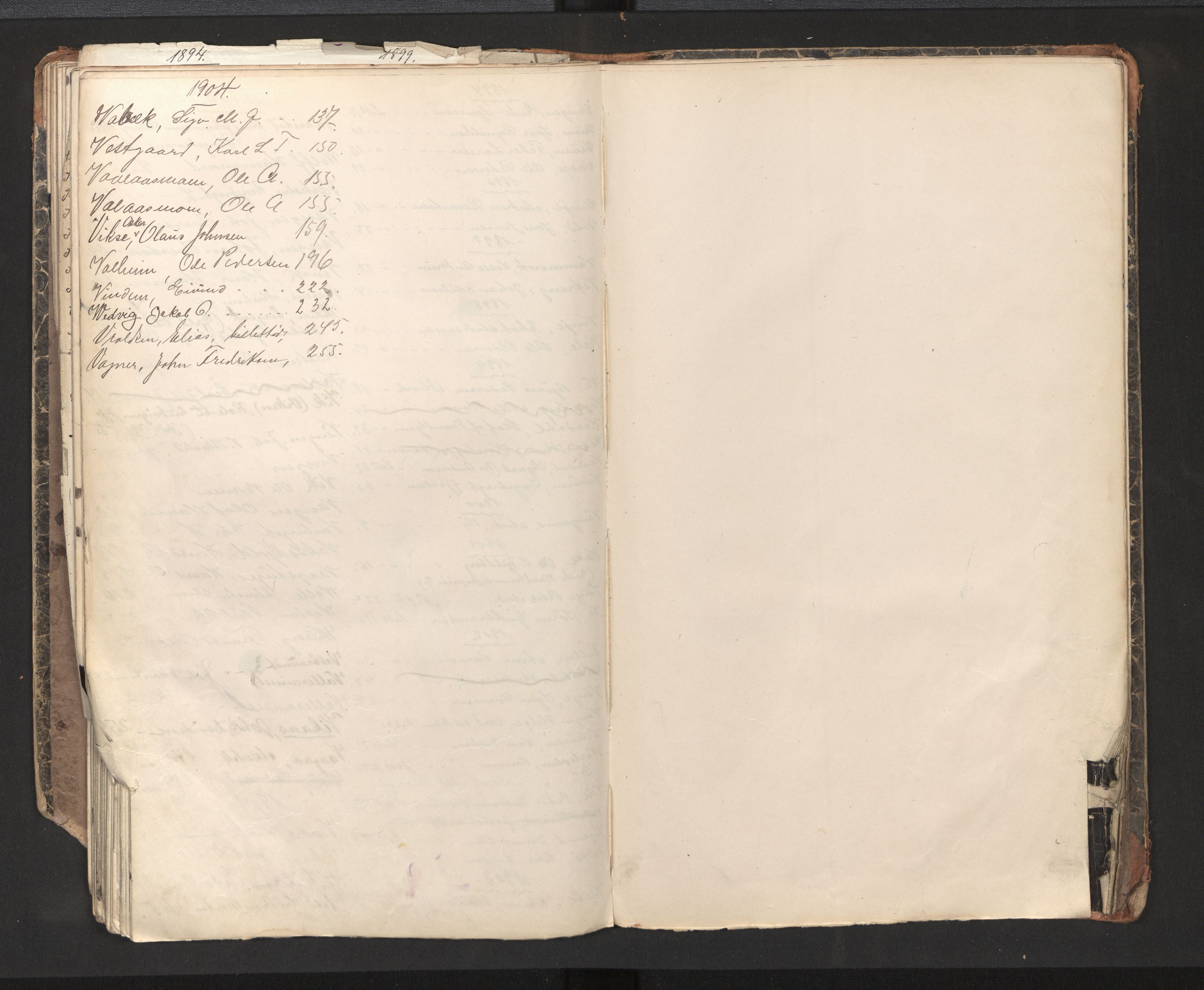 Bergen politikammer / politidistrikt, SAB/A-60401/J.a/J.ac/L0001: Emigrantforbudsregister, 1894-1904