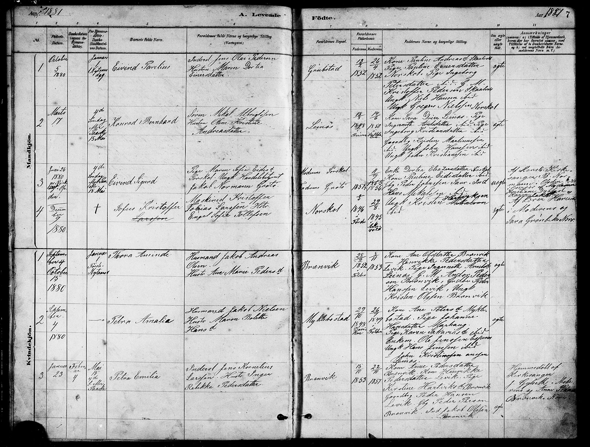 Ministerialprotokoller, klokkerbøker og fødselsregistre - Nordland, AV/SAT-A-1459/857/L0828: Parish register (copy) no. 857C03, 1879-1908, p. 7