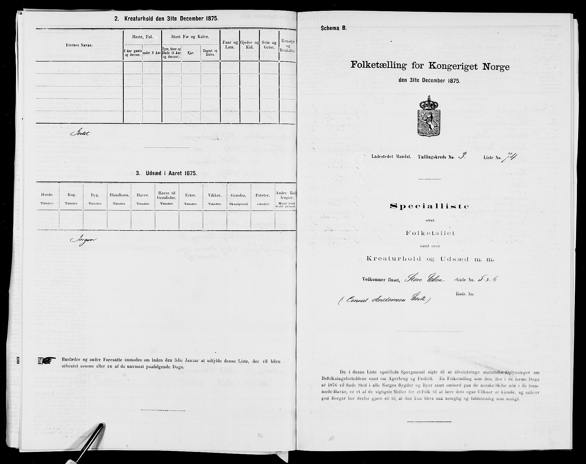 SAK, 1875 census for 1002B Mandal/Mandal, 1875, p. 168