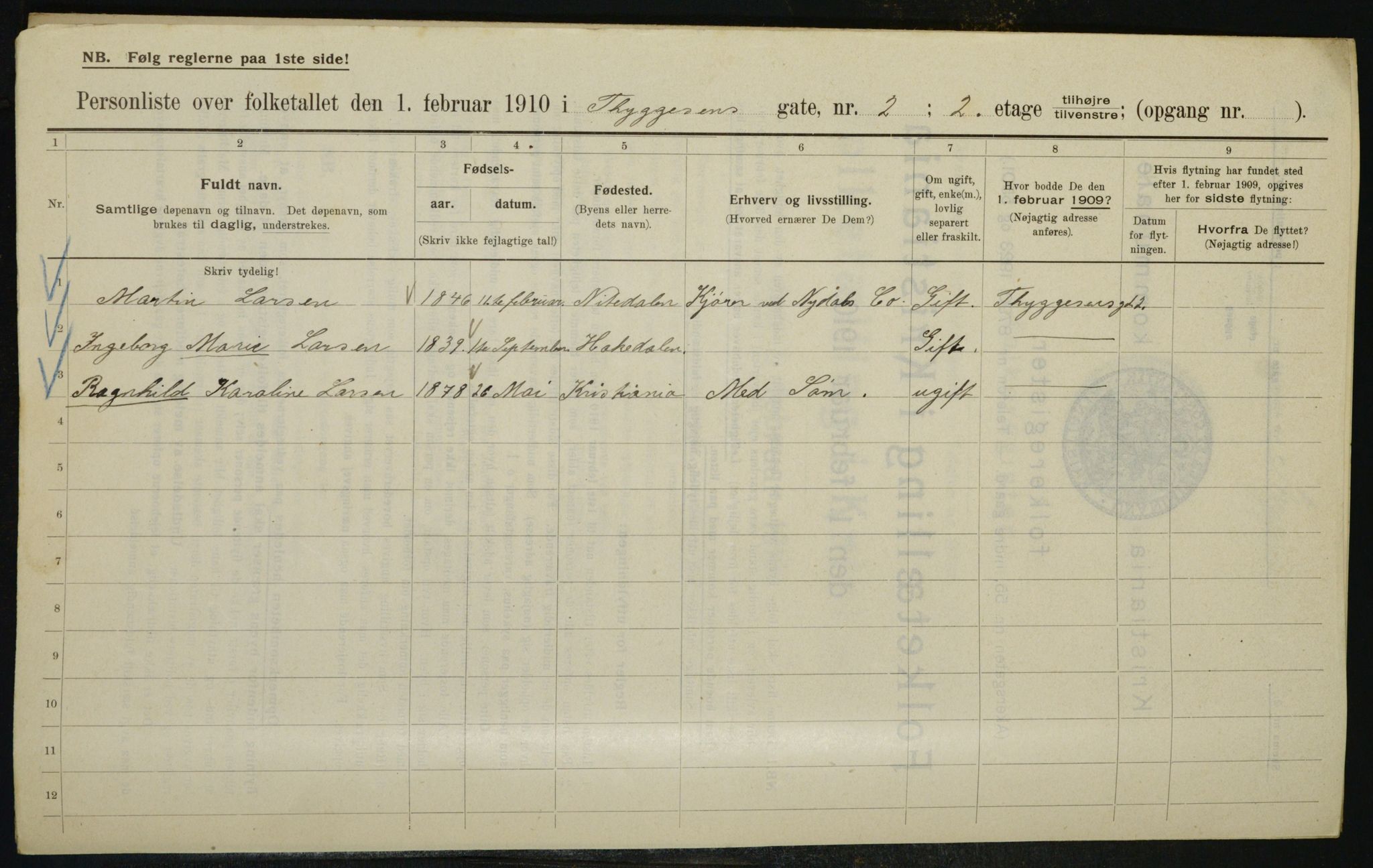 OBA, Municipal Census 1910 for Kristiania, 1910, p. 105680