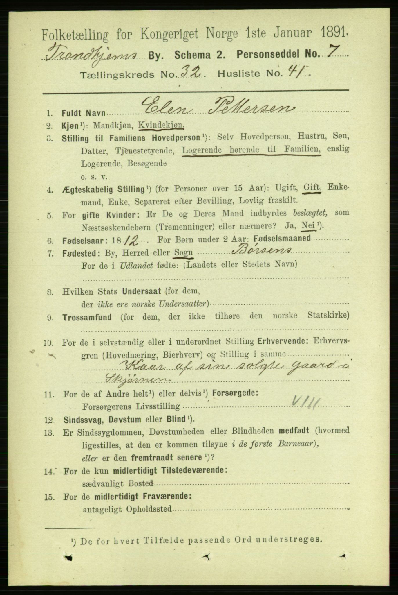 RA, 1891 census for 1601 Trondheim, 1891, p. 24513