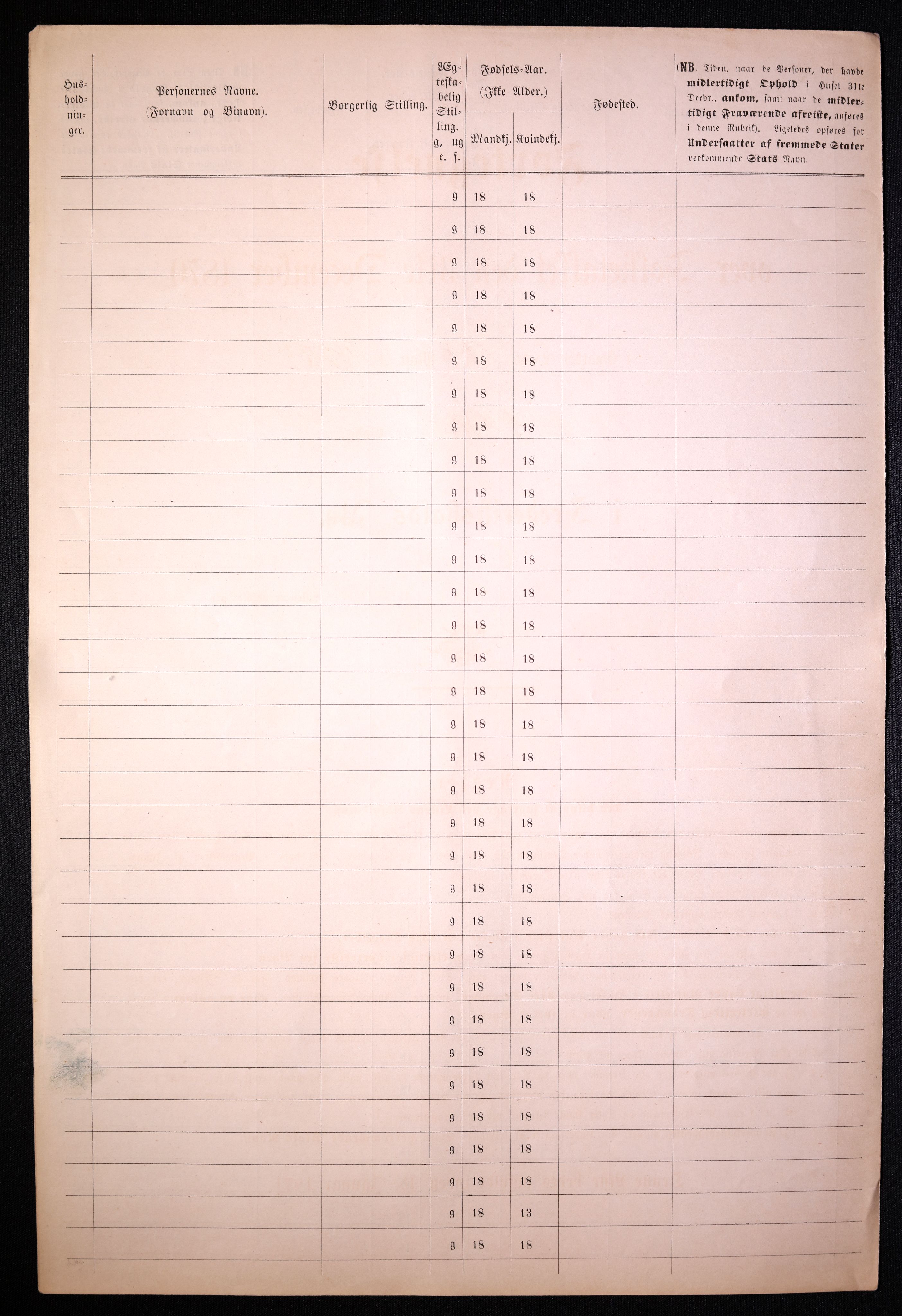 RA, 1870 census for 0101 Fredrikshald, 1870, p. 33