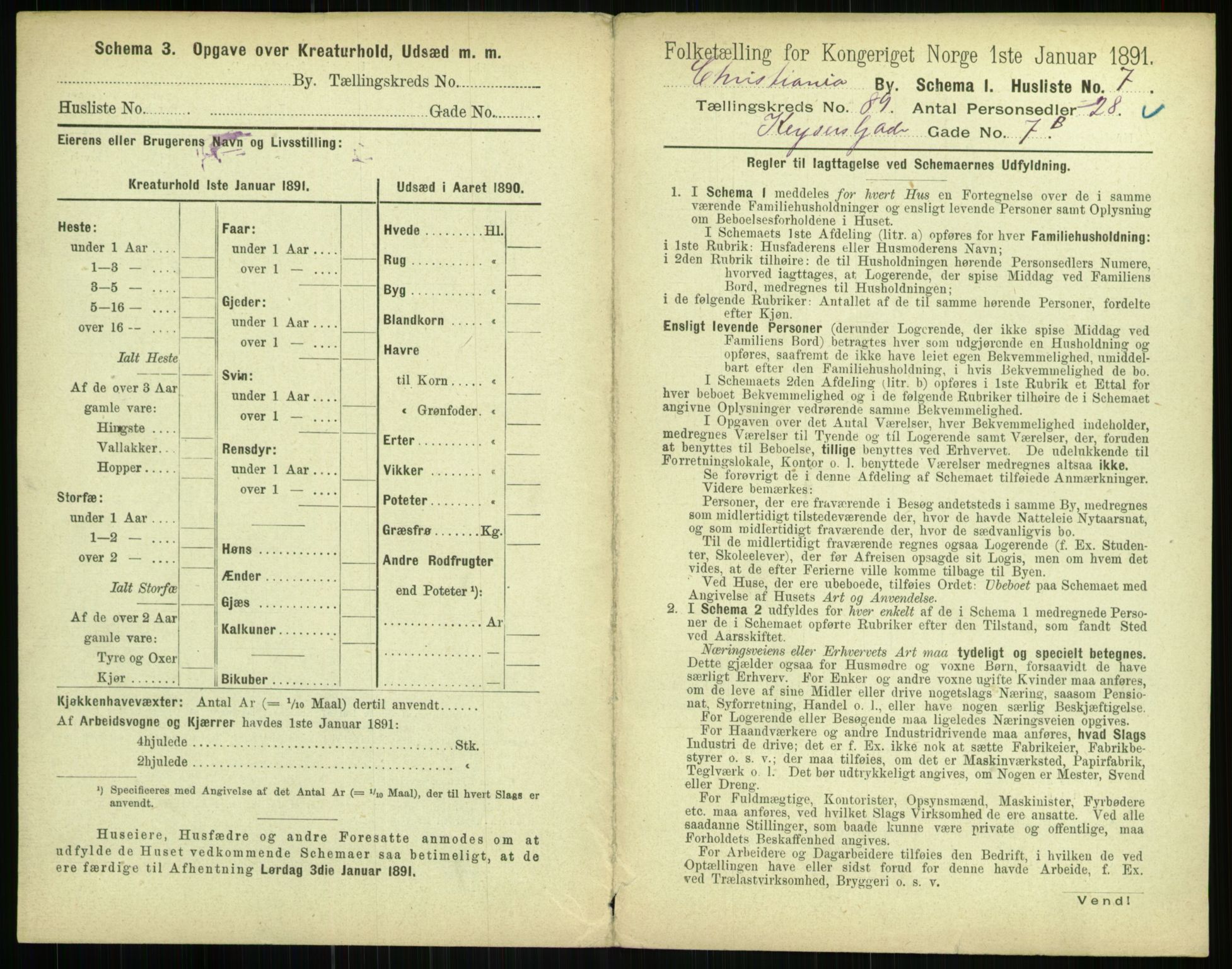 RA, 1891 census for 0301 Kristiania, 1891, p. 43891