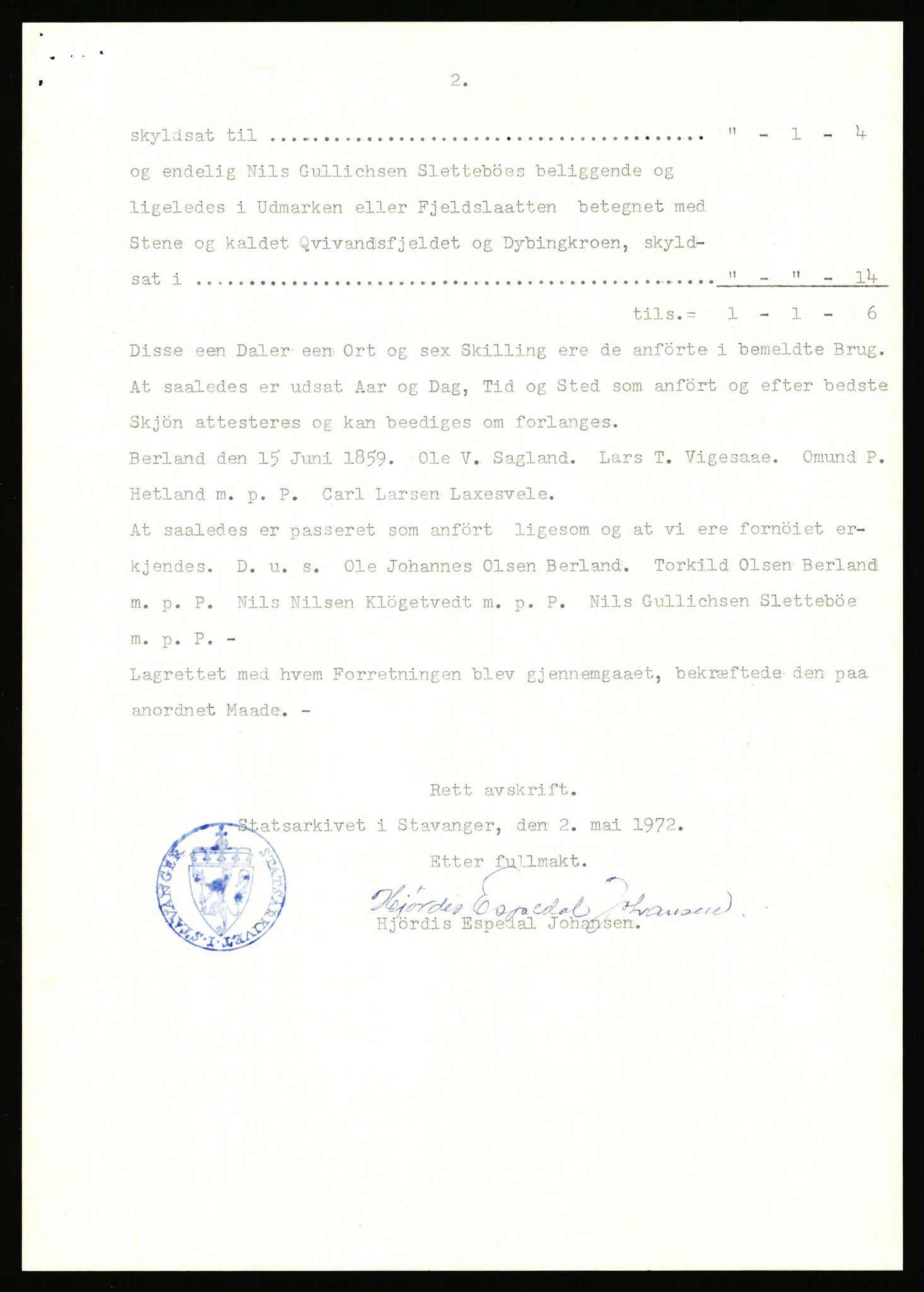 Statsarkivet i Stavanger, AV/SAST-A-101971/03/Y/Yj/L0013: Avskrifter sortert etter gårdsnavn: Bæreim - Dalen, 1750-1930, p. 35