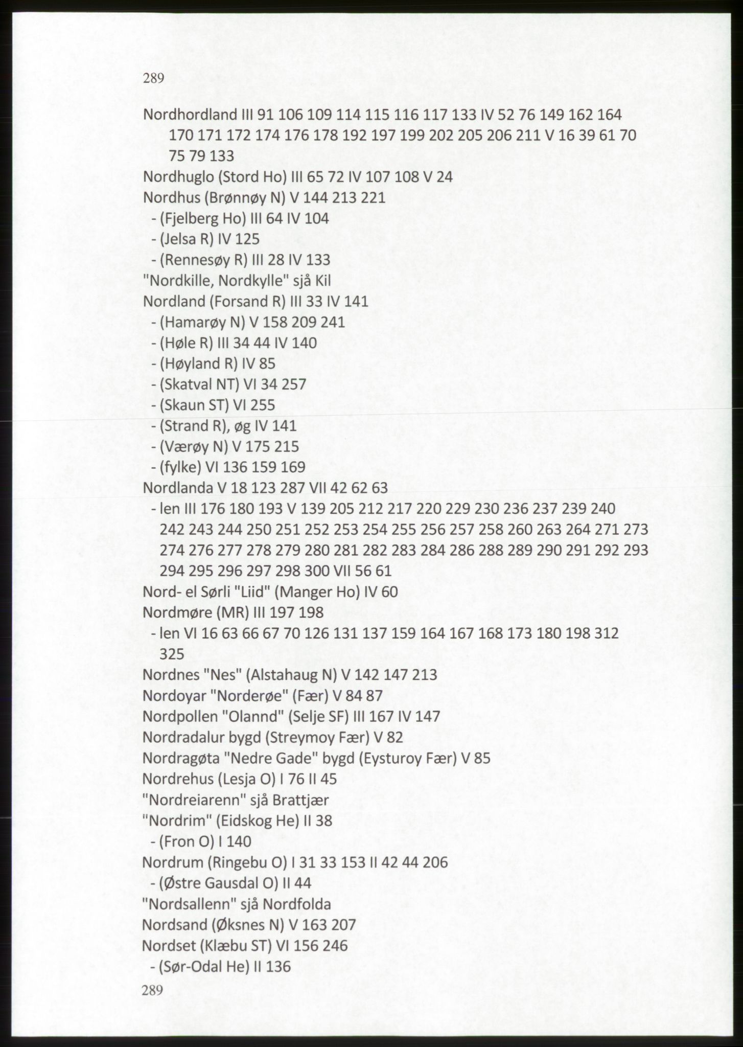 Publikasjoner utgitt av Arkivverket, PUBL/PUBL-001/C/0009: Stedsnavnregister, 1548-1567, p. 289