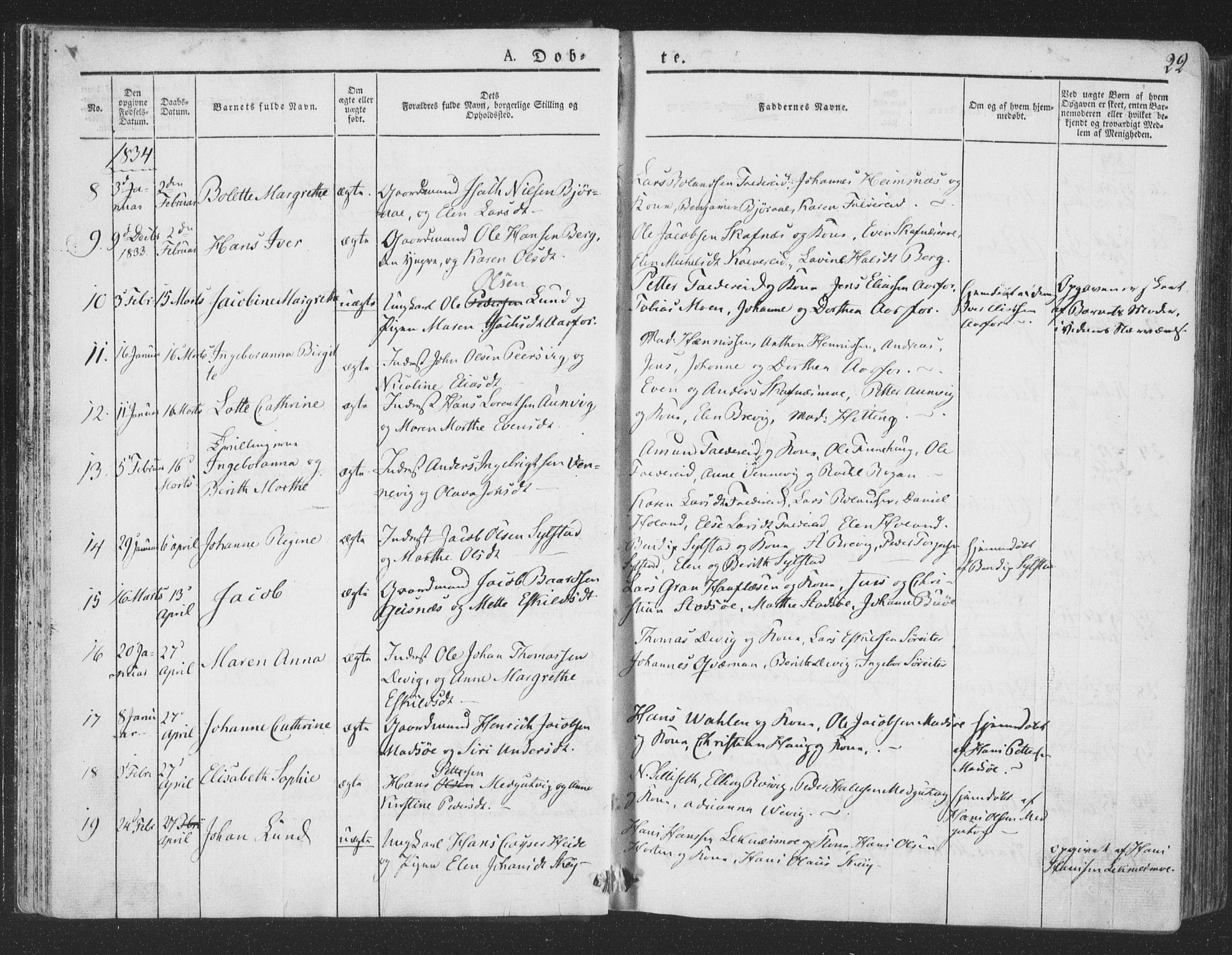 Ministerialprotokoller, klokkerbøker og fødselsregistre - Nord-Trøndelag, SAT/A-1458/780/L0639: Parish register (official) no. 780A04, 1830-1844, p. 22