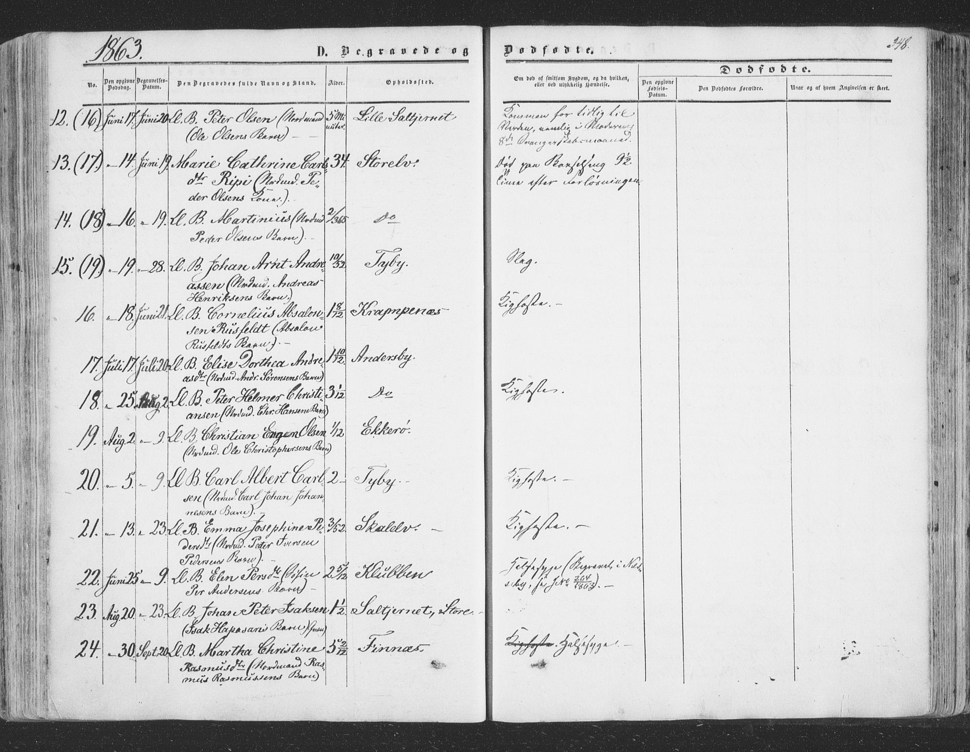 Vadsø sokneprestkontor, SATØ/S-1325/H/Ha/L0004kirke: Parish register (official) no. 4, 1854-1880, p. 348