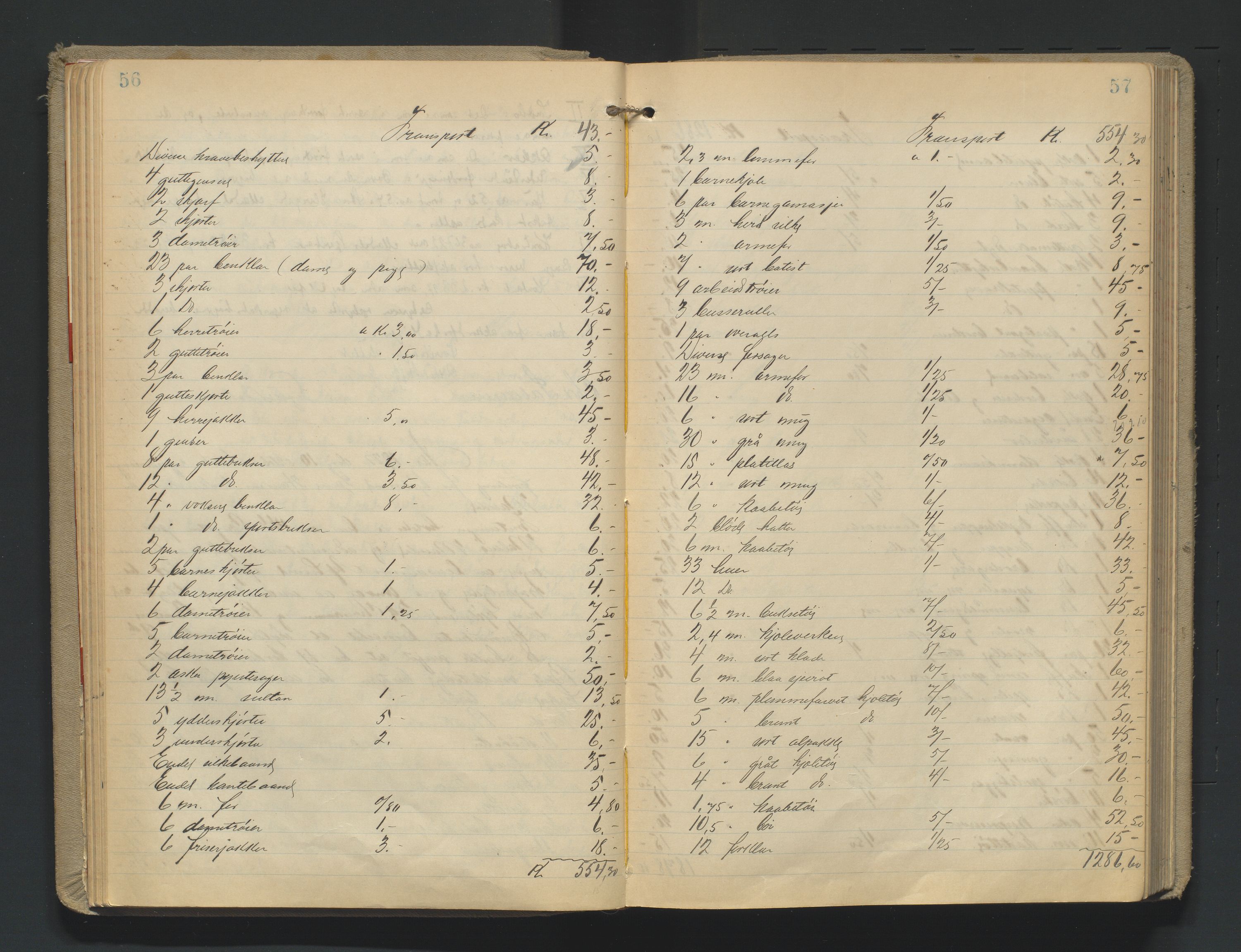 Mandal sorenskriveri, AV/SAK-1221-0005/001/H/Hc/L0067: Skifteregistreringsprotokoll nr 23 Mandal by, 1921-1944, p. 56-57