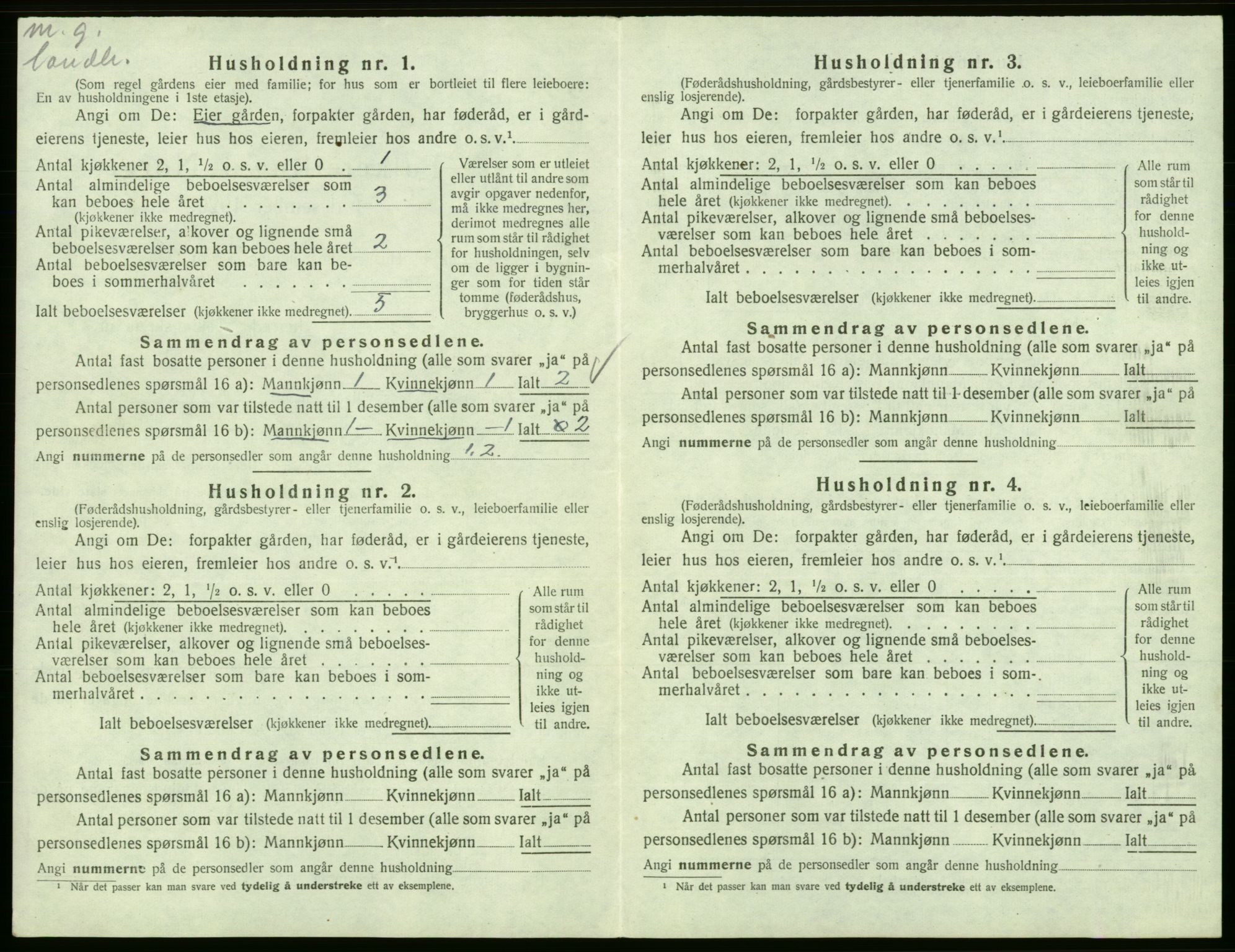 SAB, 1920 census for Fitjar, 1920, p. 821