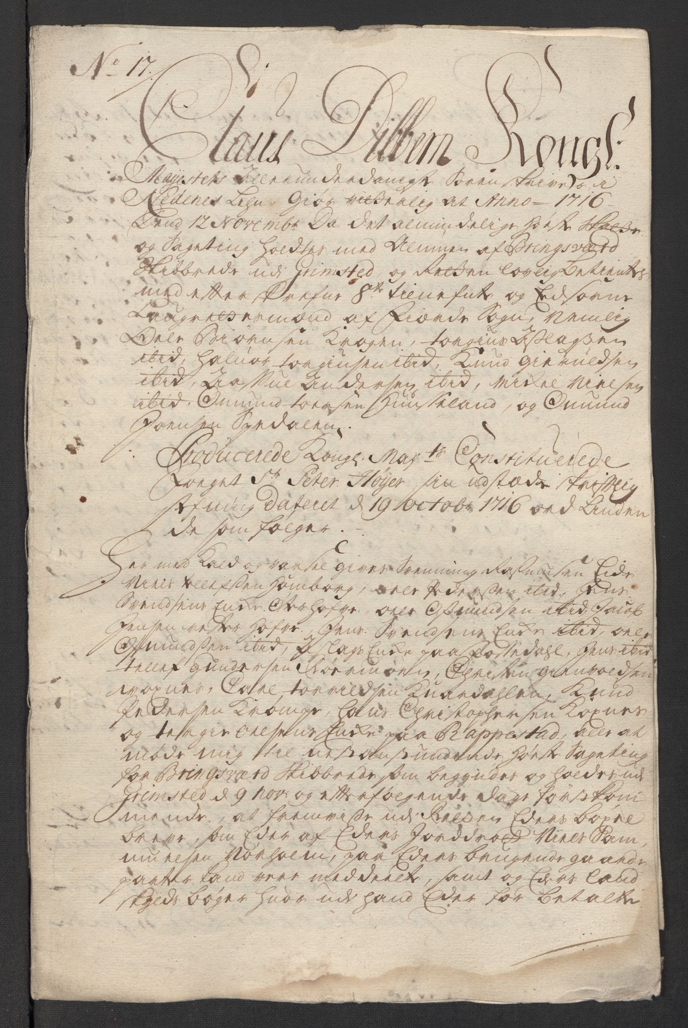 Rentekammeret inntil 1814, Reviderte regnskaper, Fogderegnskap, AV/RA-EA-4092/R39/L2325: Fogderegnskap Nedenes, 1716, p. 259