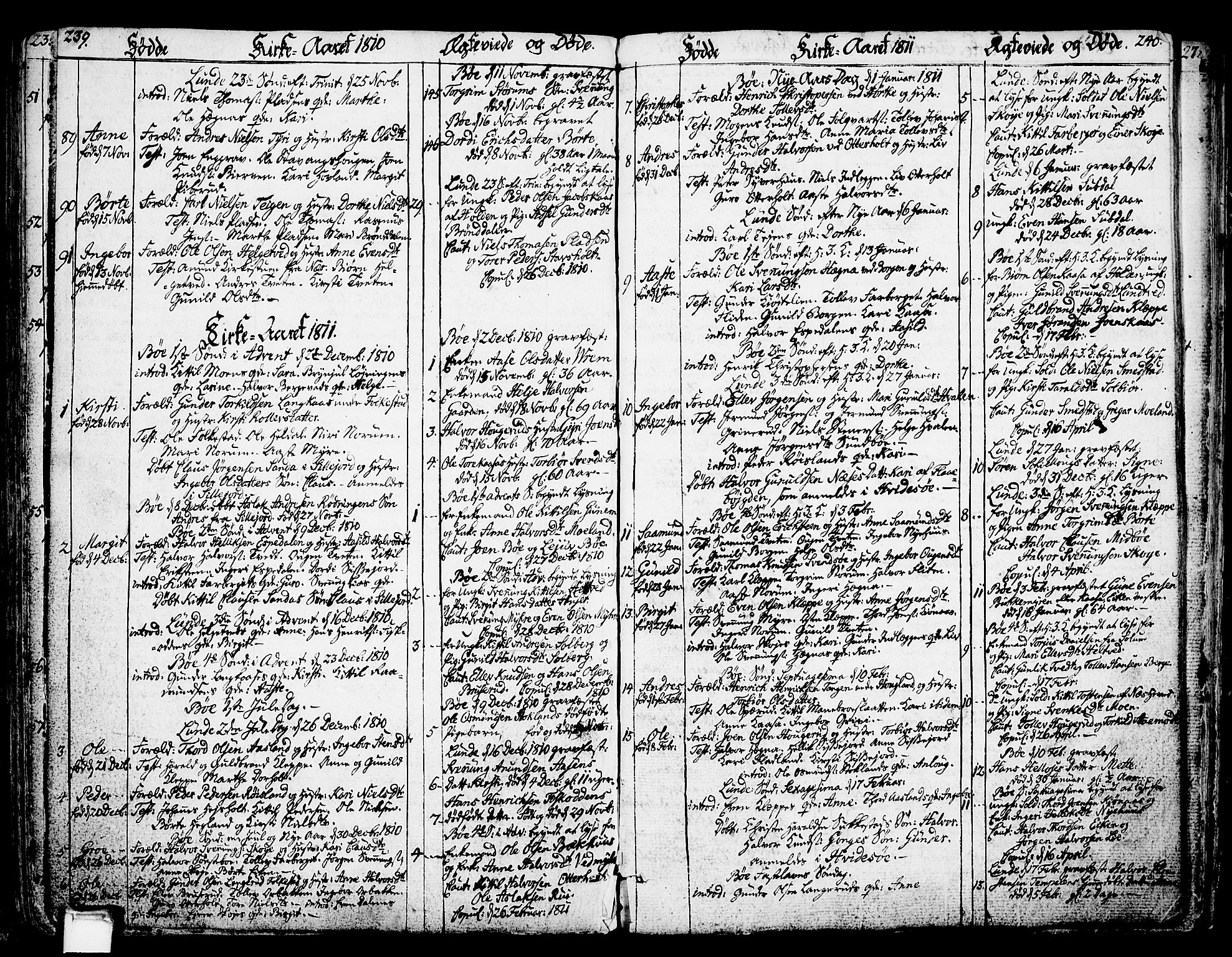 Bø kirkebøker, SAKO/A-257/F/Fa/L0005: Parish register (official) no. 5, 1785-1815, p. 239-240