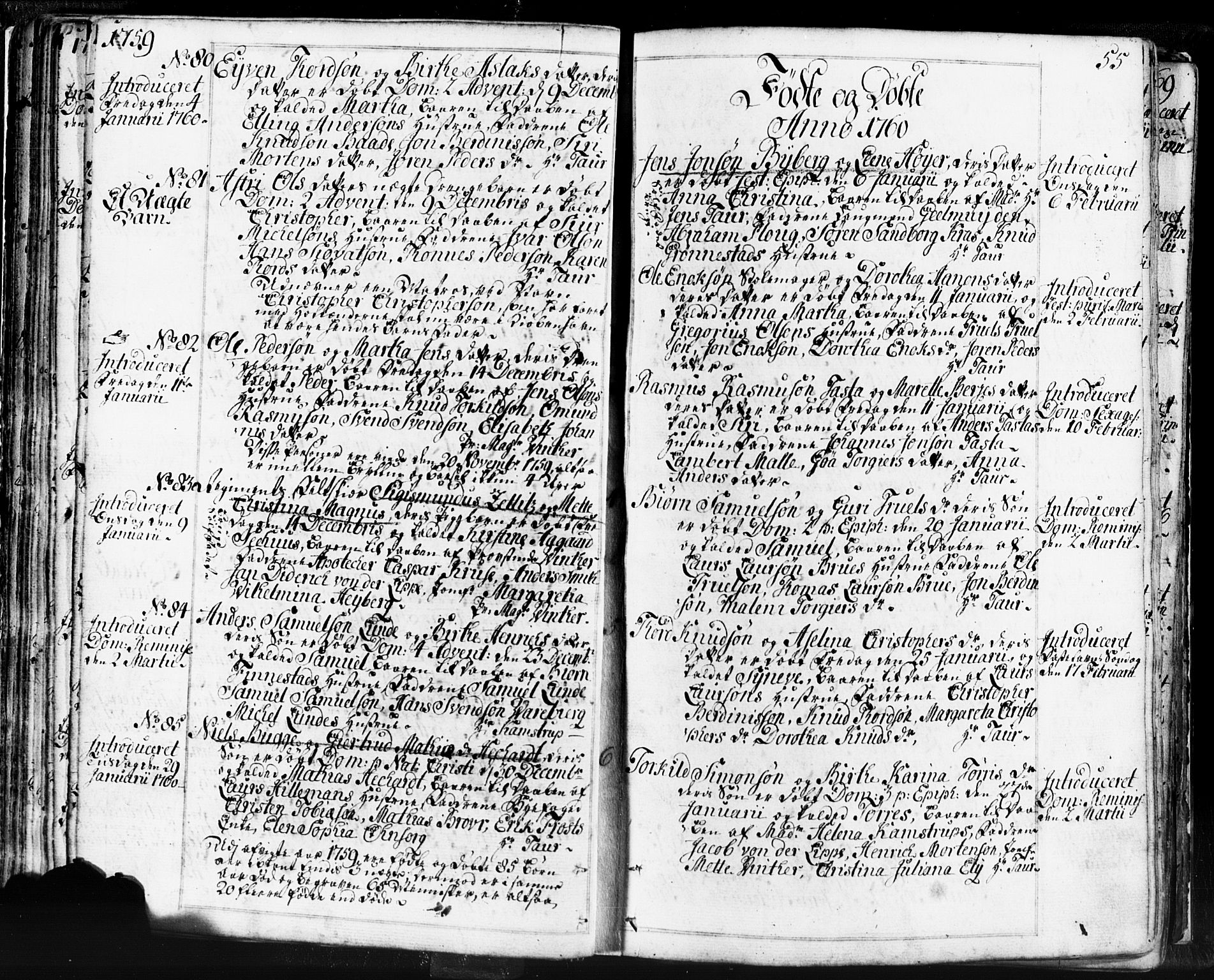 Domkirken sokneprestkontor, SAST/A-101812/001/30/30BB/L0004: Parish register (copy) no. B 4, 1752-1790, p. 55