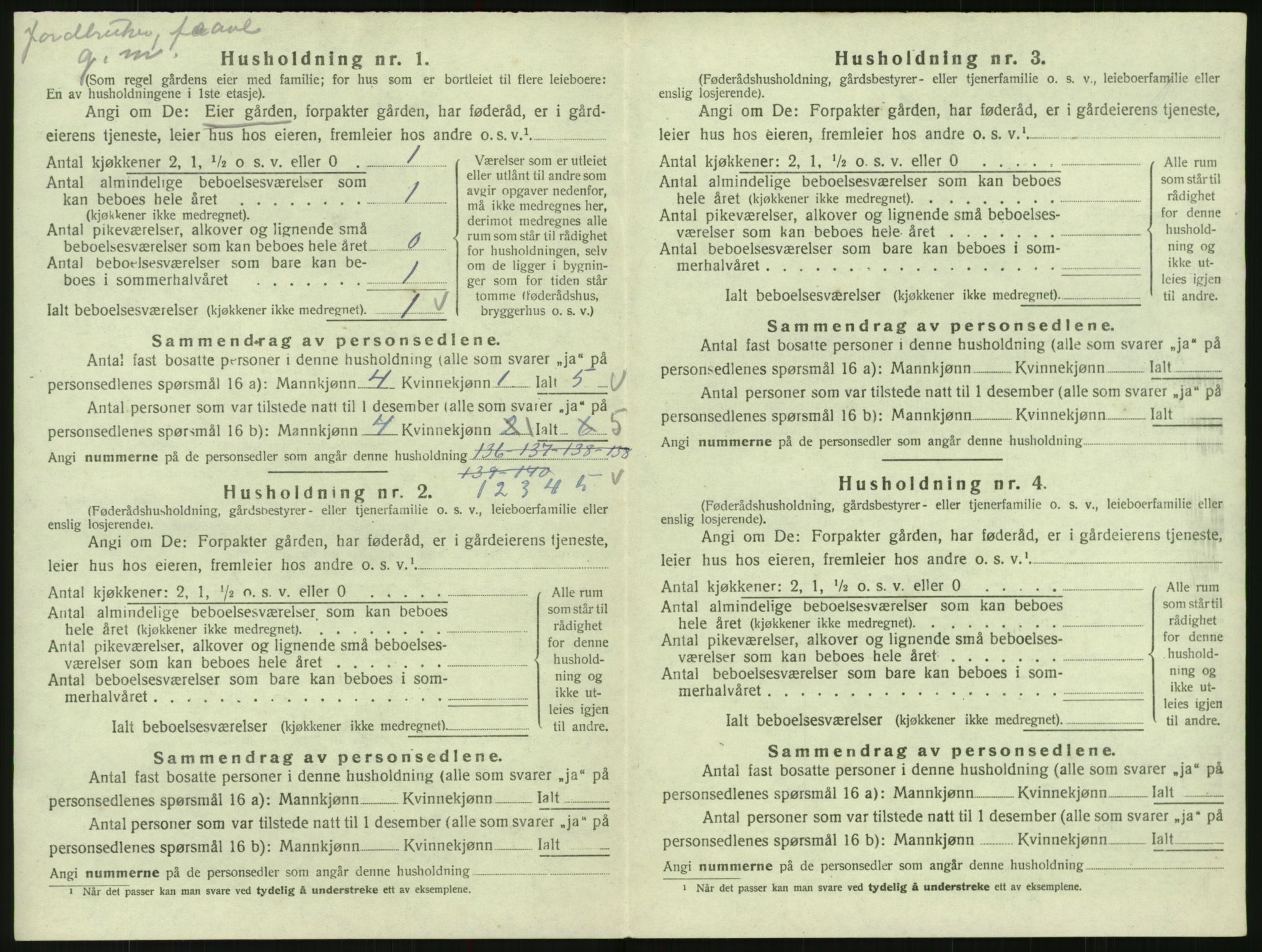 SAK, 1920 census for Hylestad, 1920, p. 117